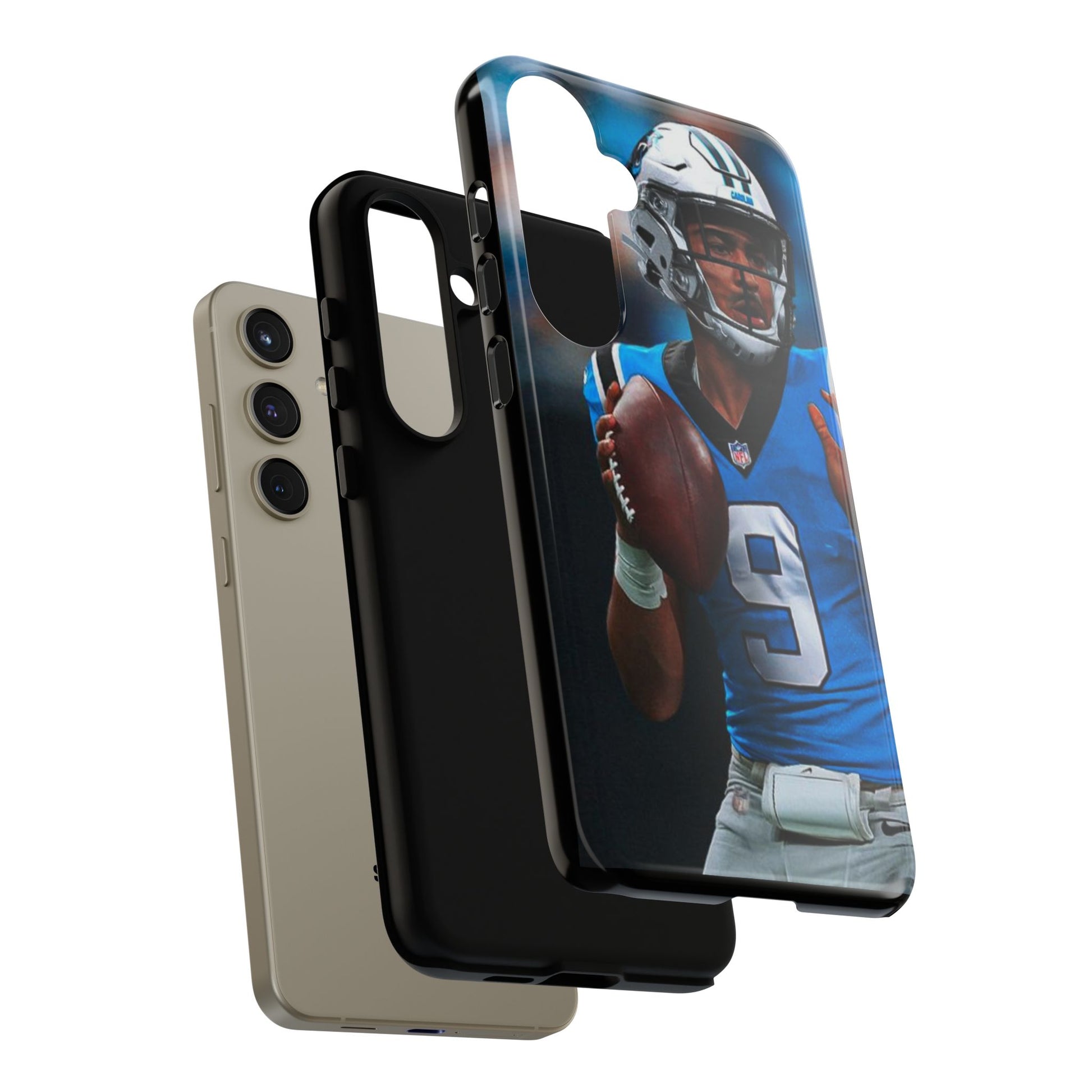 Carolina Panthers Bryce Young Football Tough Cases for iPhones, Samsung, and Pixel