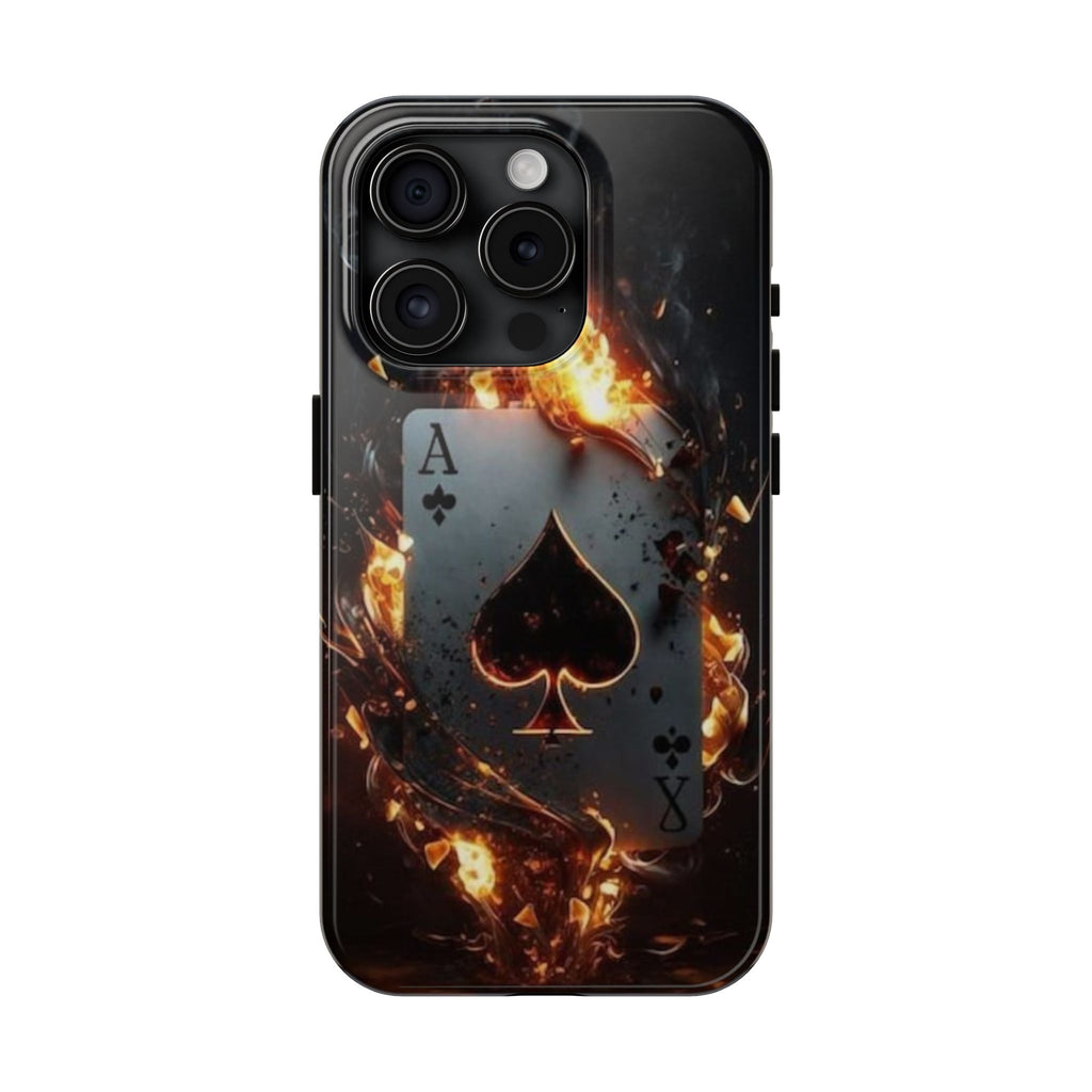 Flaming Ace Card Casino Themed Phone Cases for Iphones & Samsung Phones