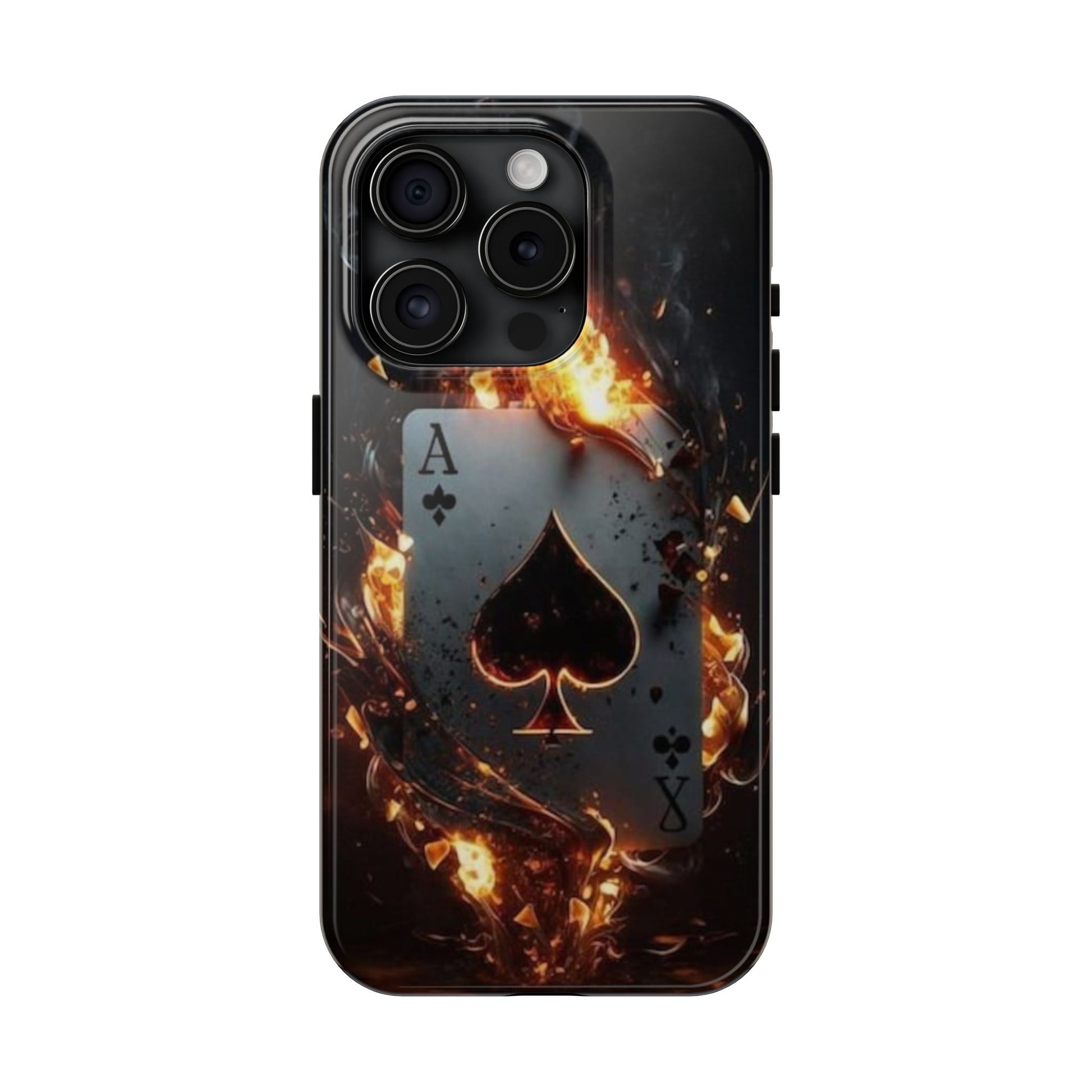 Flaming Ace Card Casino Themed Phone Cases for Iphones & Samsung Phones