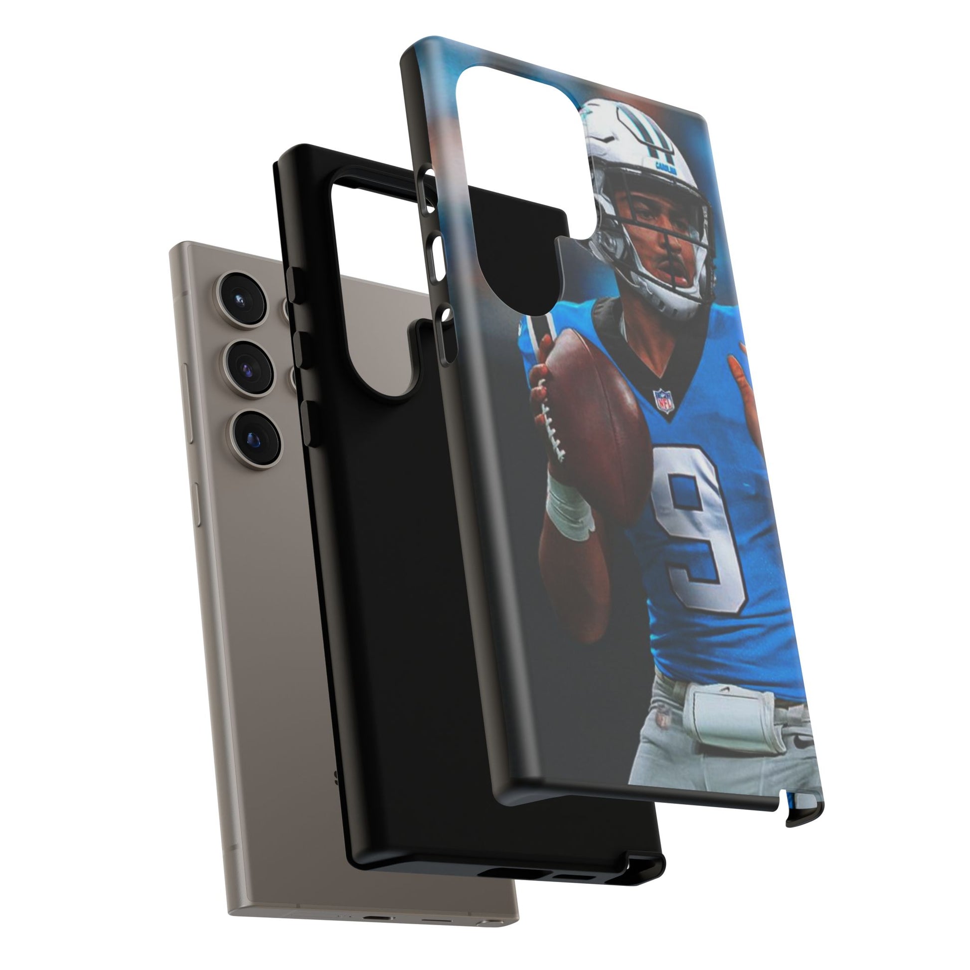 Carolina Panthers Bryce Young Football Tough Cases for iPhones, Samsung, and Pixel