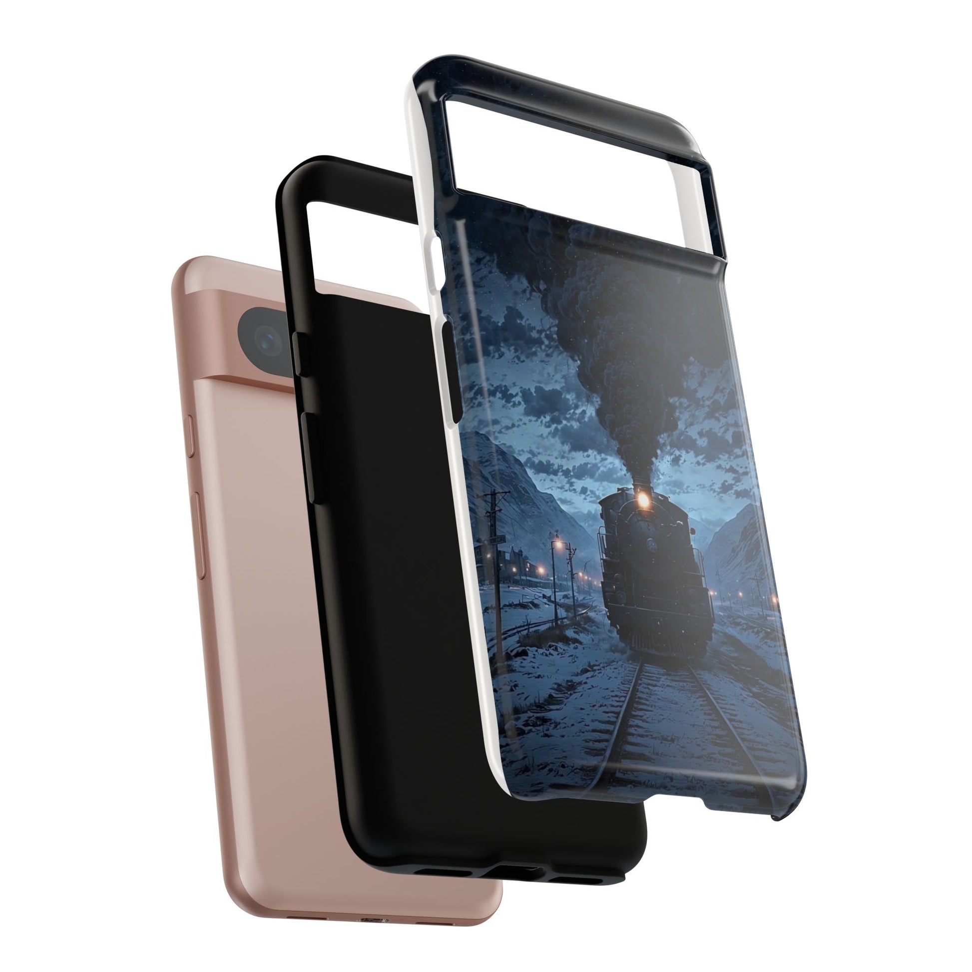 Steam Engine Train Themed Tough Cases for iPhones, Samsung, and Pixel