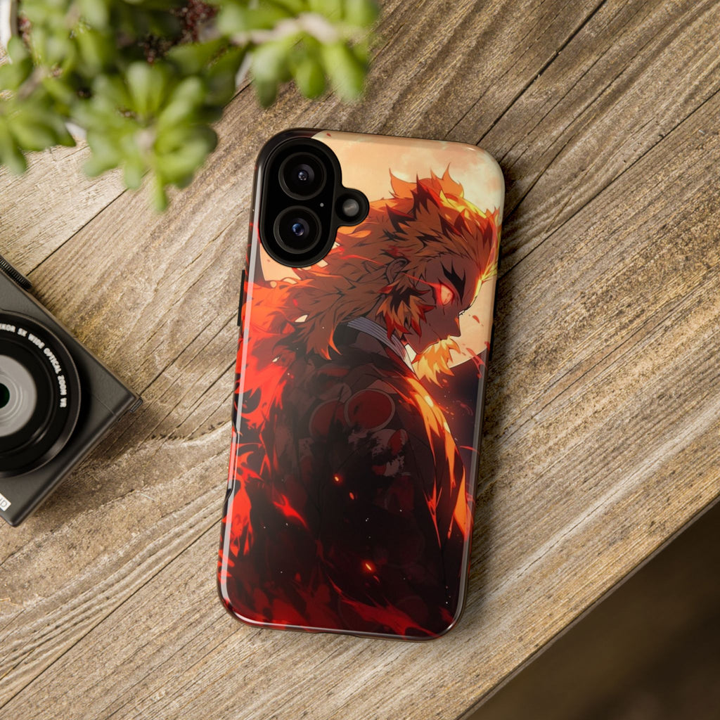 Demon Sl;ayer Rengoku Anime Phone Case, Tough Cases for iPhones, Samsung, and Pixel