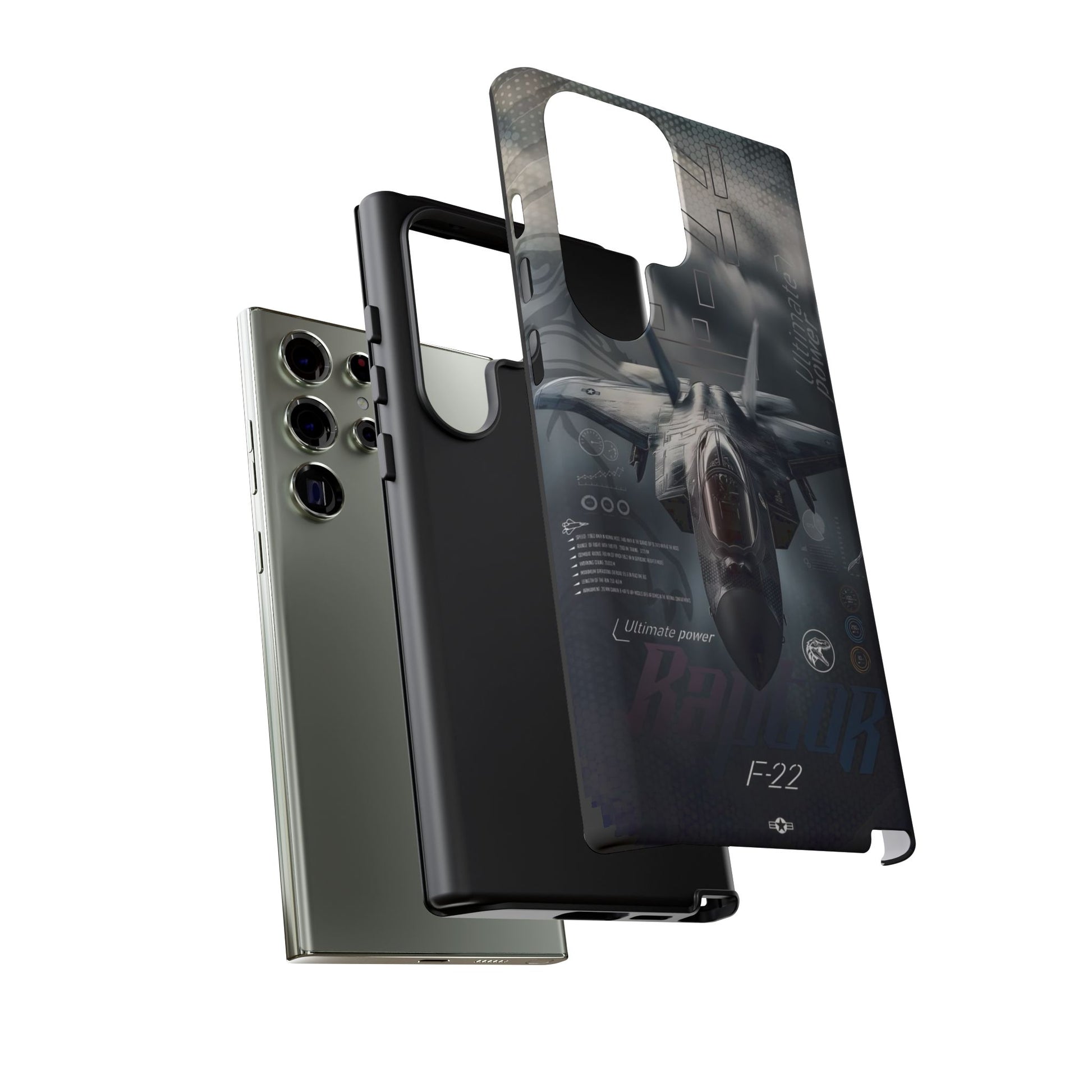F-22 Raptor Fighter Jet Tough Cases for iPhones, Samsung, and Pixel