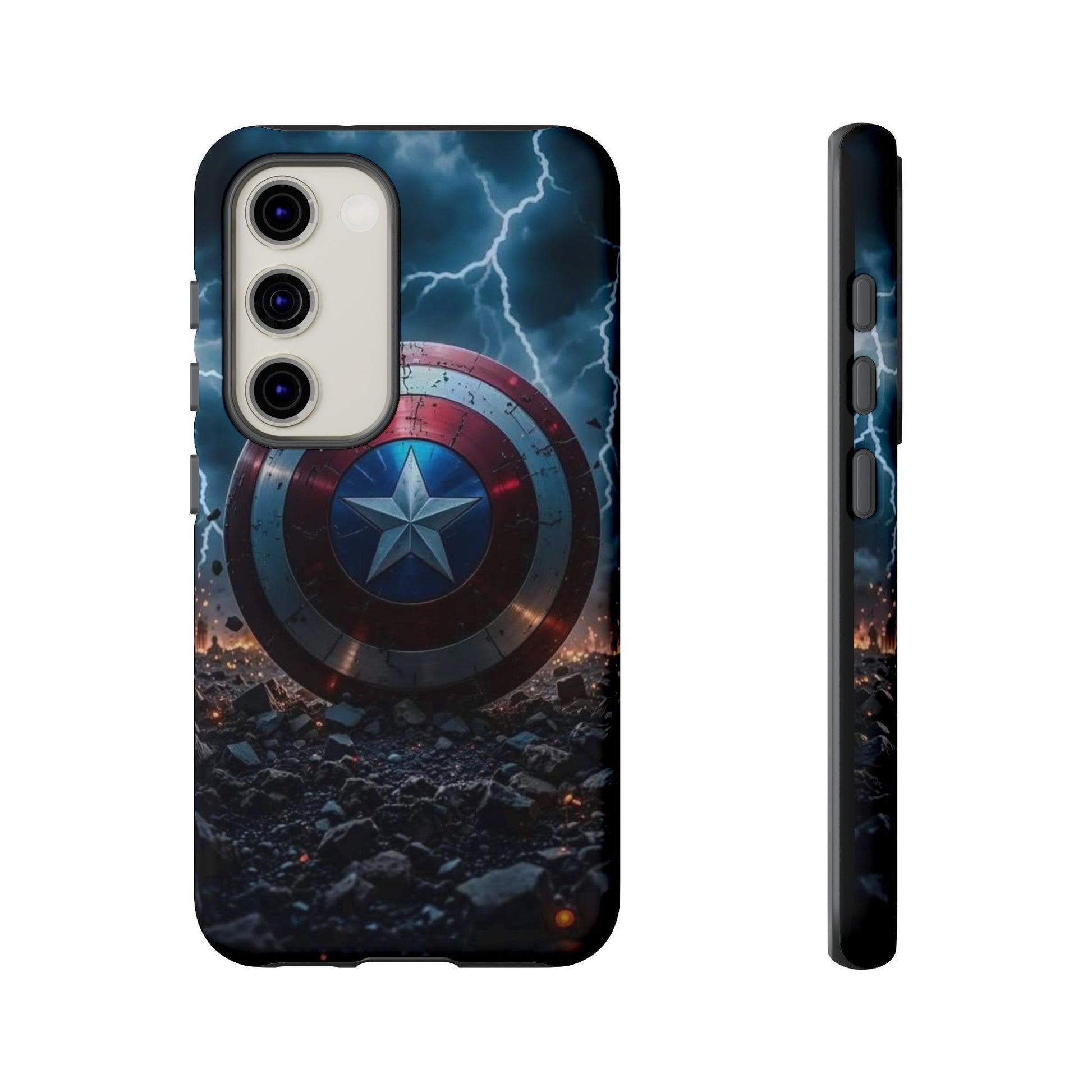 Captain America Shield Tough Cases for iPhones, Samsung, and Pixel