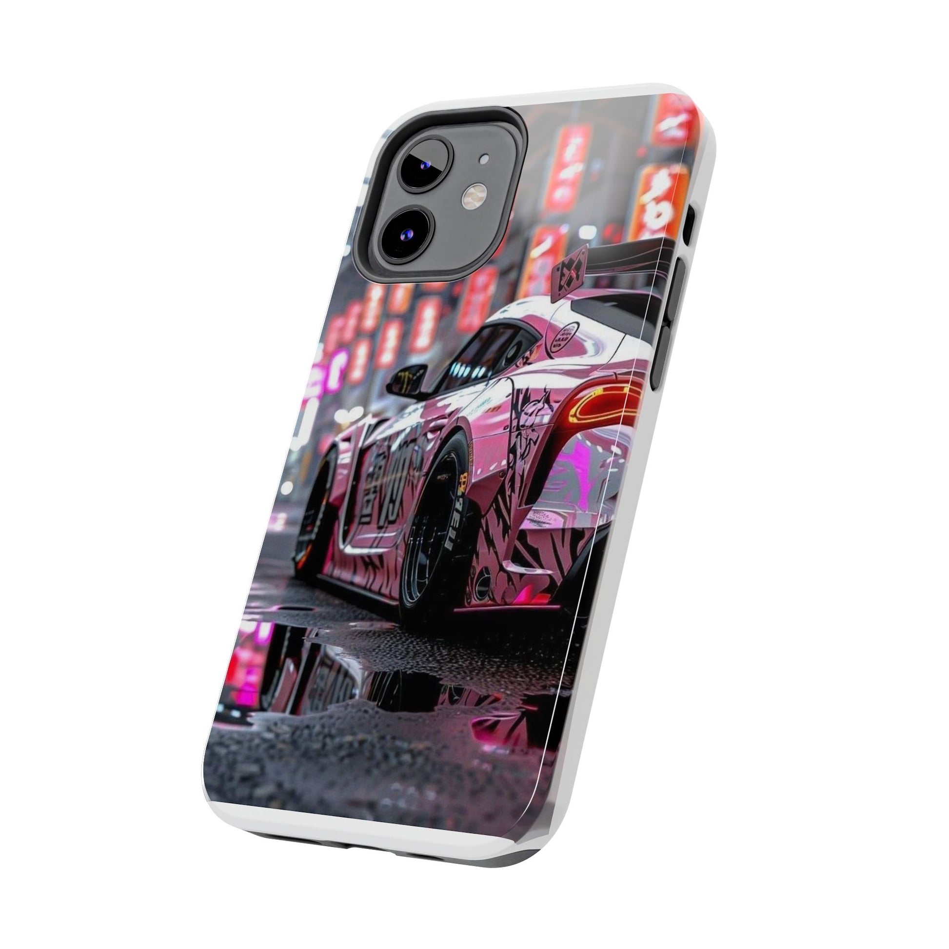 Pink Sports Car Tough Phone Cases for Iphones & Samsung Phones Durable