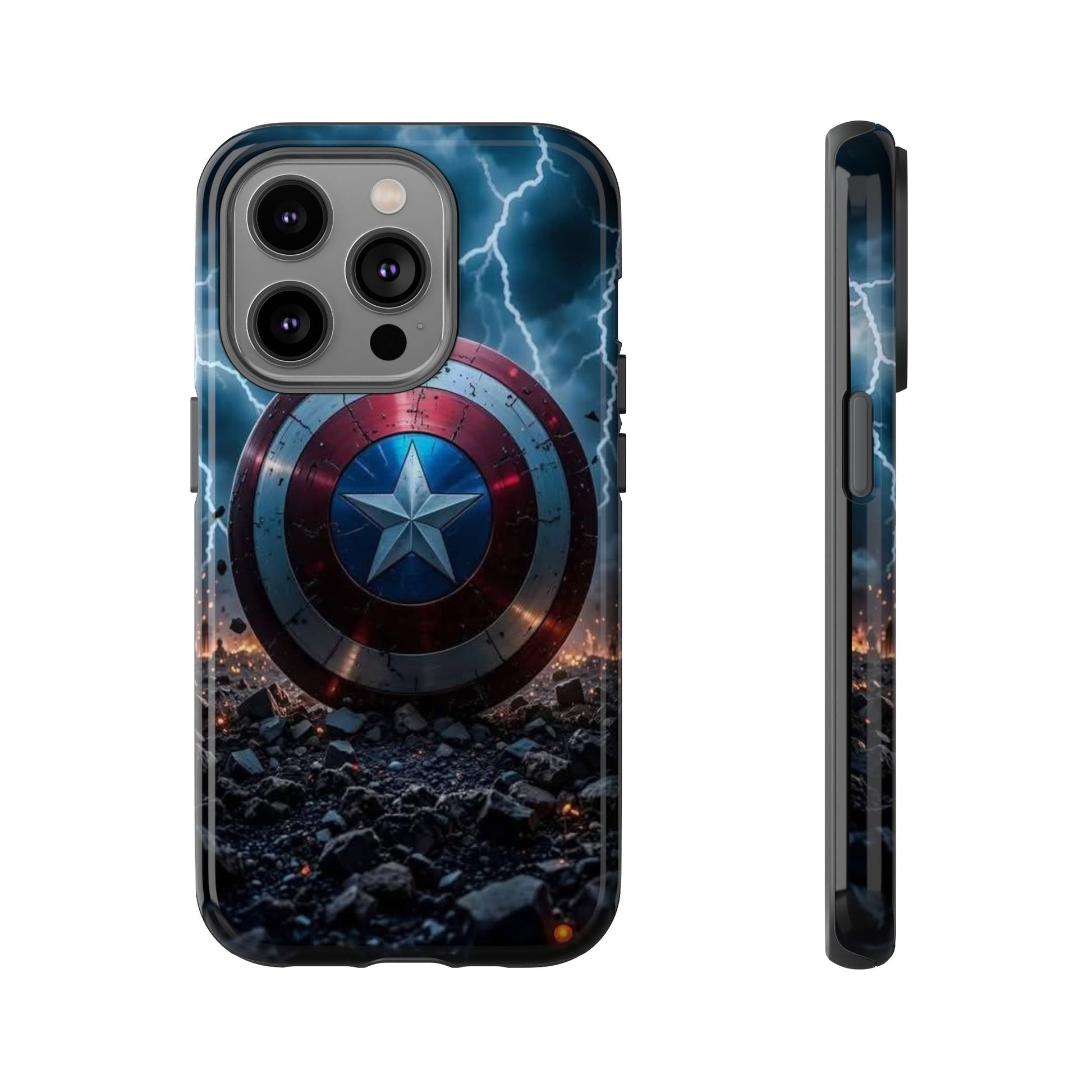 Captain America Shield Tough Cases for iPhones, Samsung, and Pixel