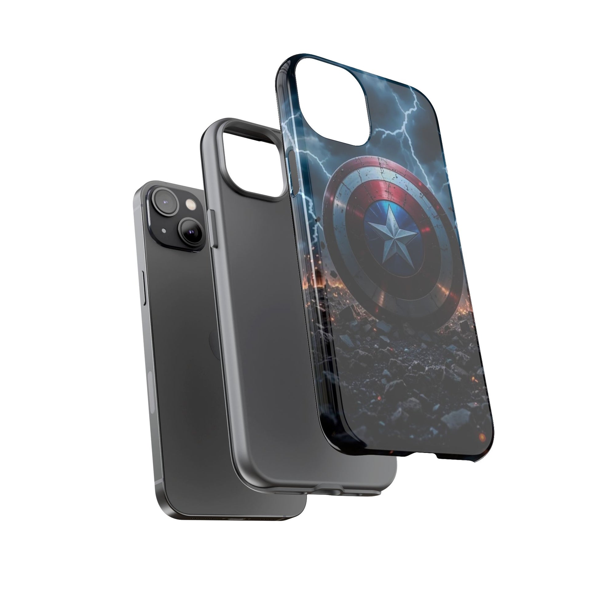 Captain America Shield Tough Cases for iPhones, Samsung, and Pixel