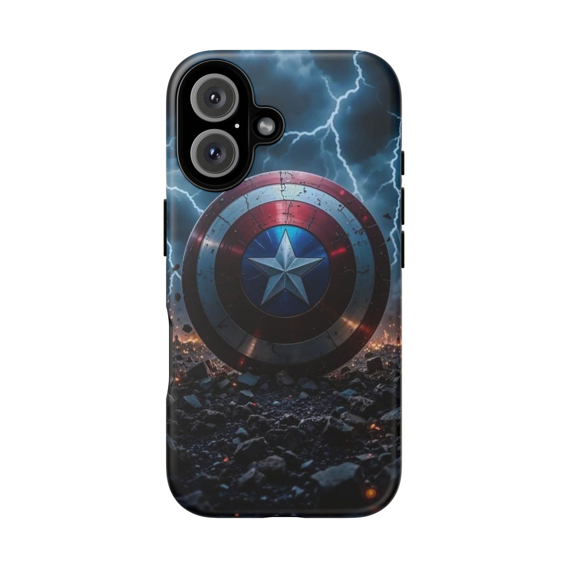 Captain America Shield Tough Cases for iPhones, Samsung, and Pixel