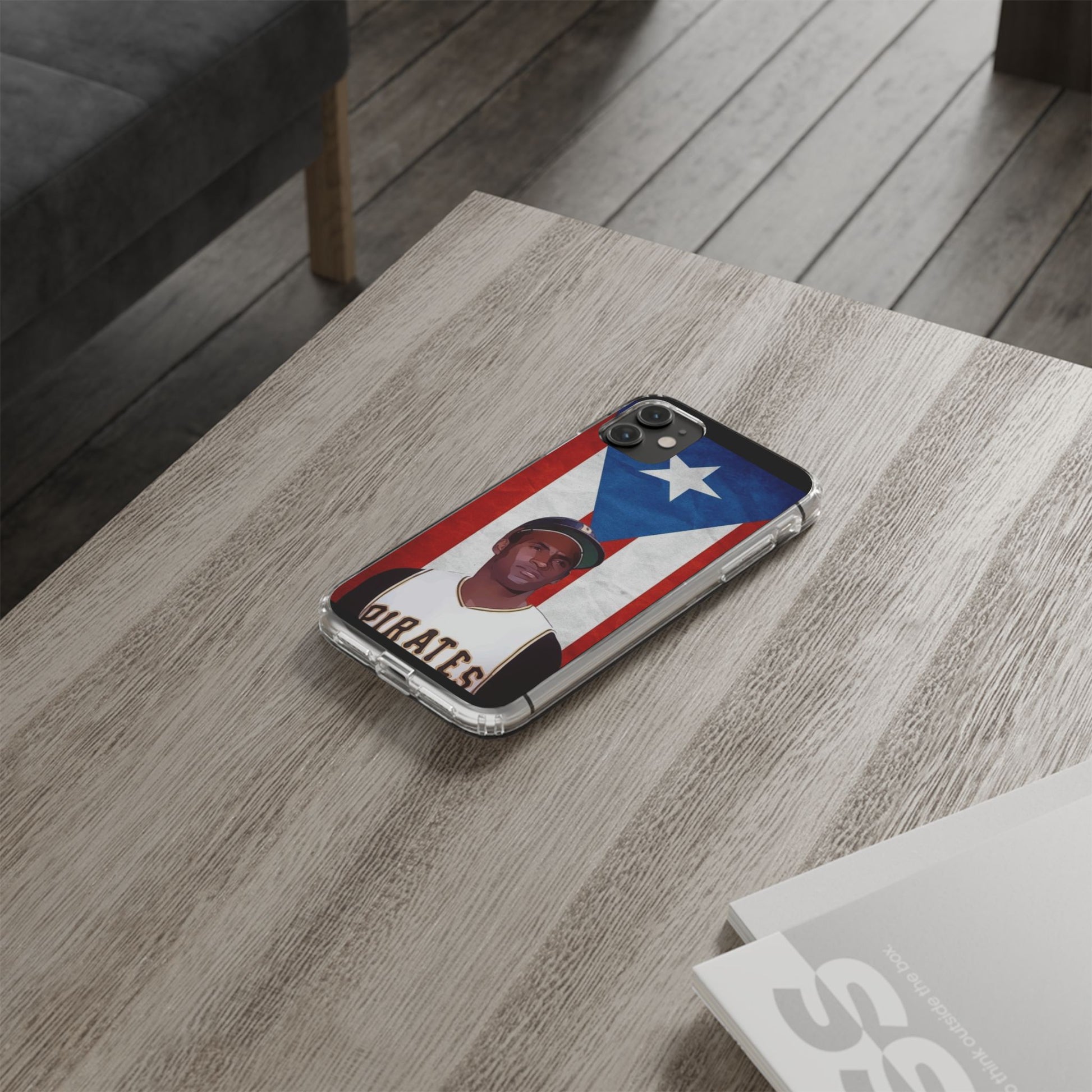 Puerto Rican Baseball Legend Clemente inspired Protective Iphone, Samsung case