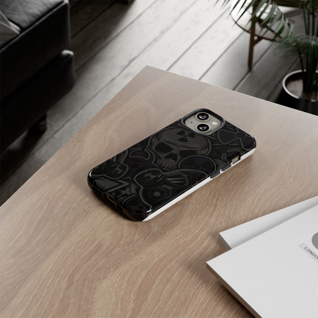 Tough Cases Phone Case, Edgy Skull Design Phone Cover, Gothic Cell Phone Shell