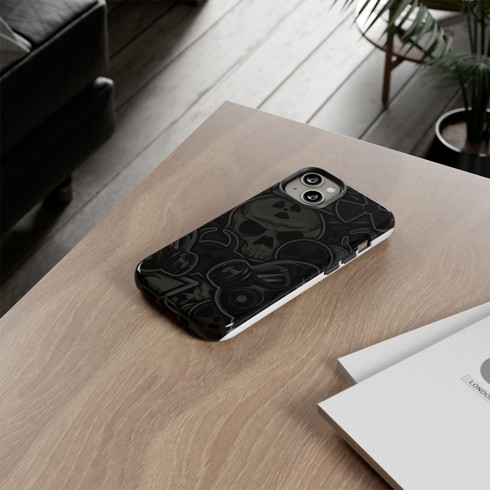 Tough Cases Phone Case, Edgy Skull Design Phone Cover, Gothic Cell Phone Shell