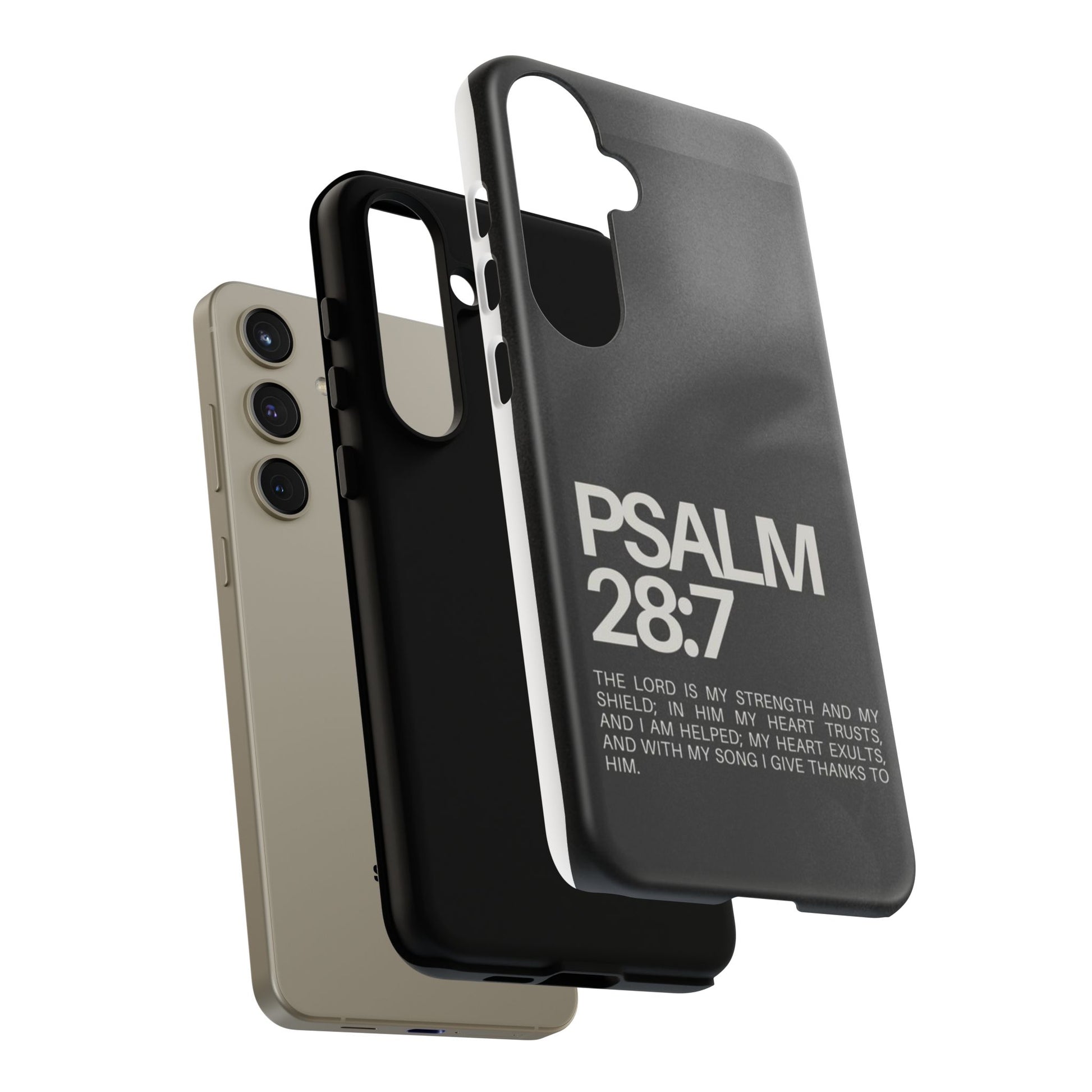 Christian Themed Psalms 28:7 Phone Case, Tough Cases for iPhones, Samsung, and Pixel