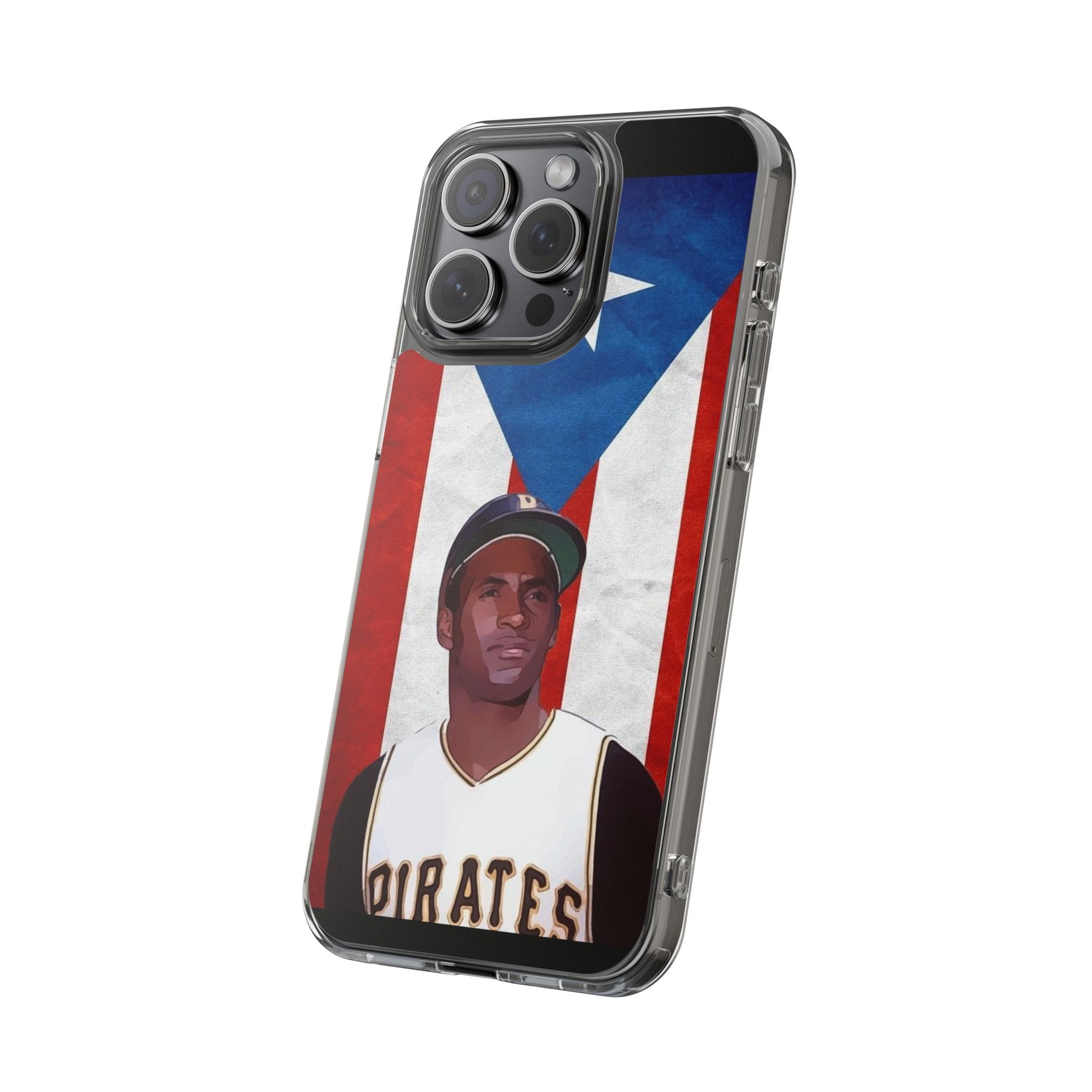 Puerto Rican Baseball Legend Clemente inspired Protective Iphone, Samsung case