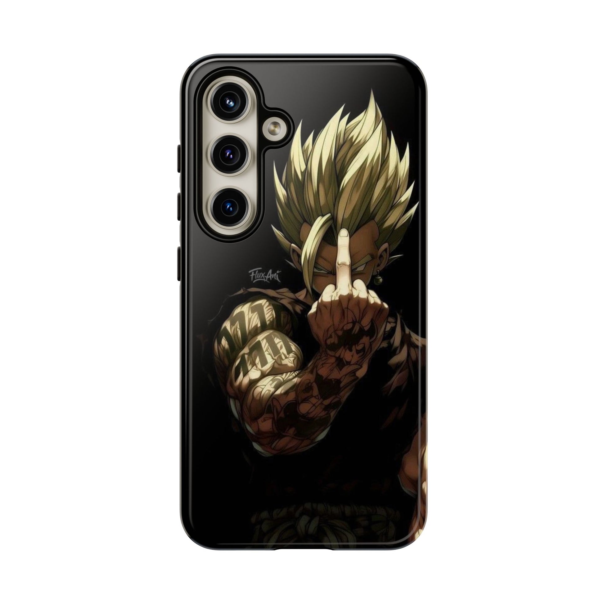 Middle Finger SS Goku Dragon Ball Z Tough Cases for iPhones, Samsung, and Pixel