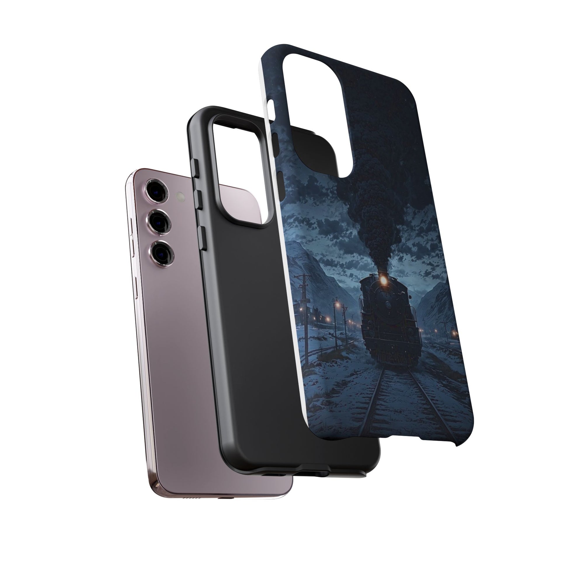 Steam Engine Train Themed Tough Cases for iPhones, Samsung, and Pixel