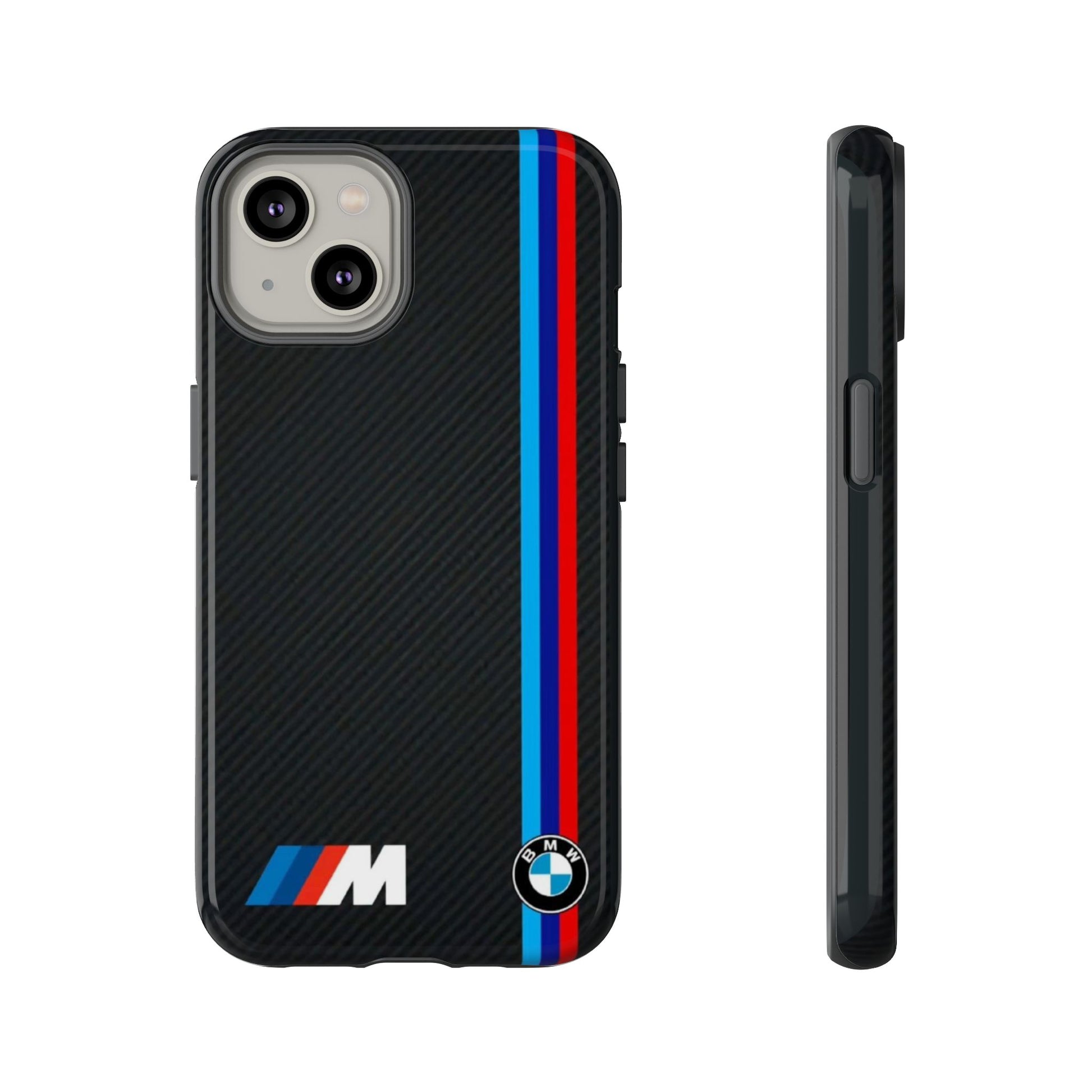 BMW M Stripes Carbon Fiber Design Tough Cases for iPhones, Samsung, and Pixel