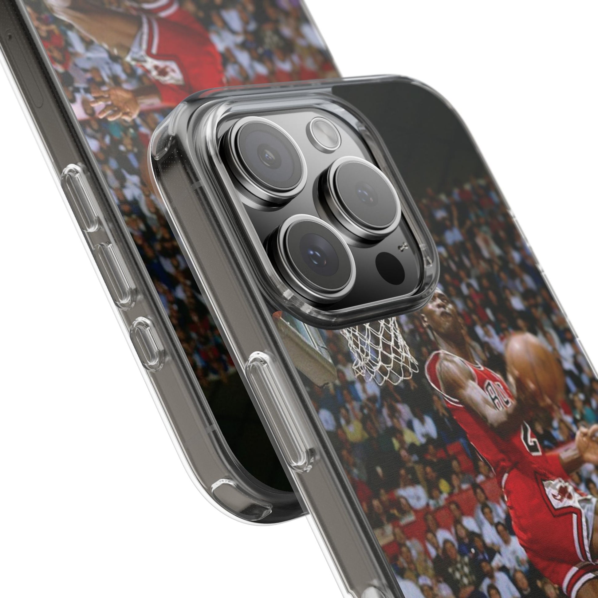 Vintage Jordan Dunk themed Basketball Inspired design Clear Phone Cases