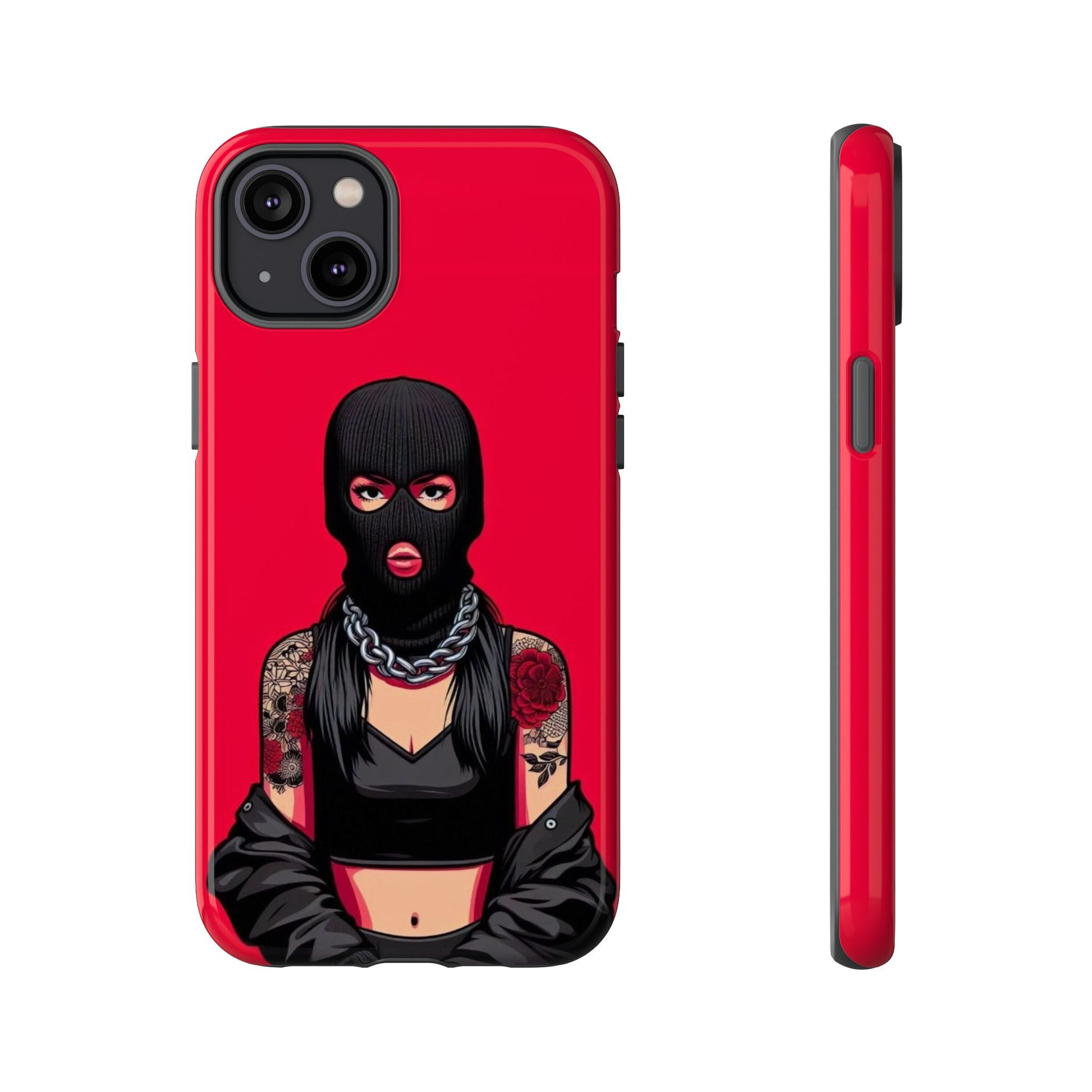 Thug Girl Red Design Tough Cases for iPhones, Samsung, and Pixel