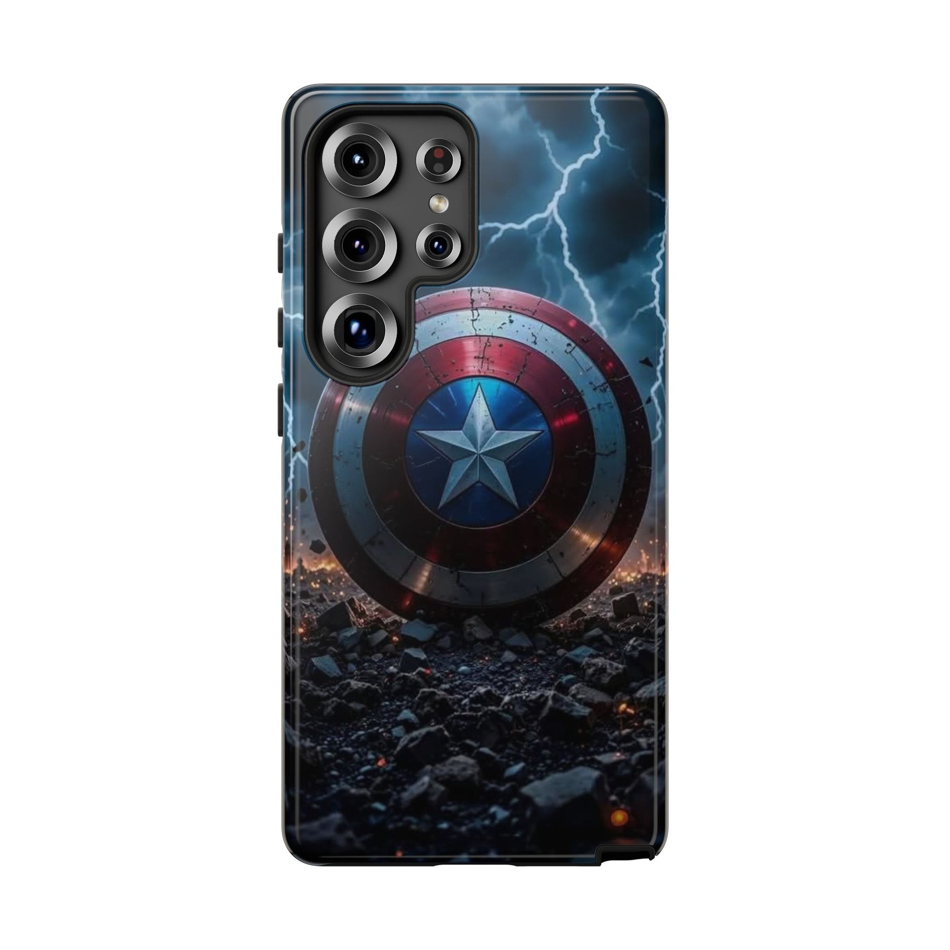 Captain America Shield Tough Cases for iPhones, Samsung, and Pixel