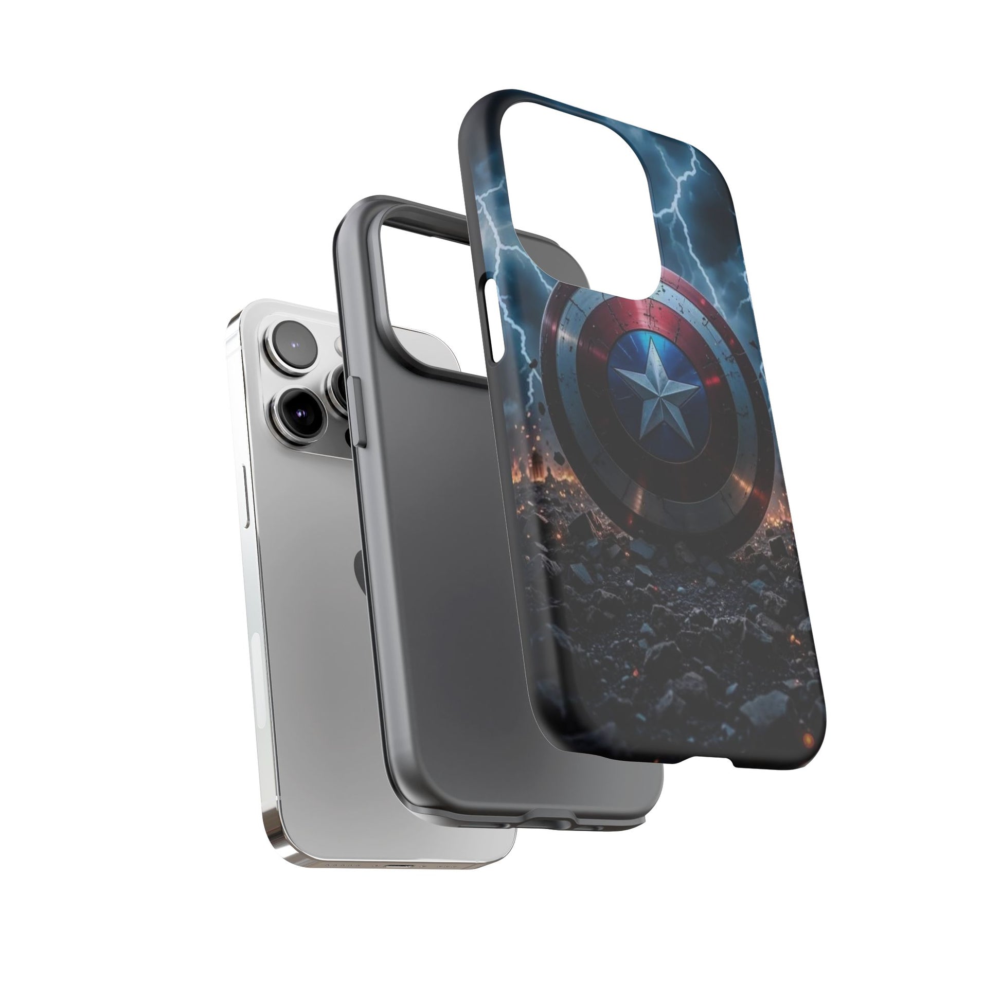 Captain America Shield Tough Cases for iPhones, Samsung, and Pixel