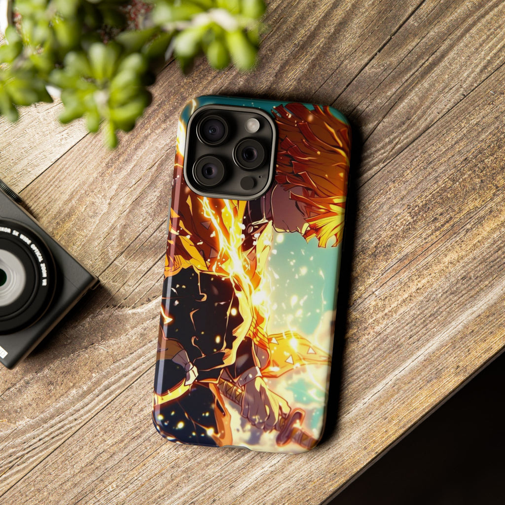 Demon Slayer Zenitsu Anime Theme Phone Case, Tough Cases for iPhones, Samsung, and Pixel