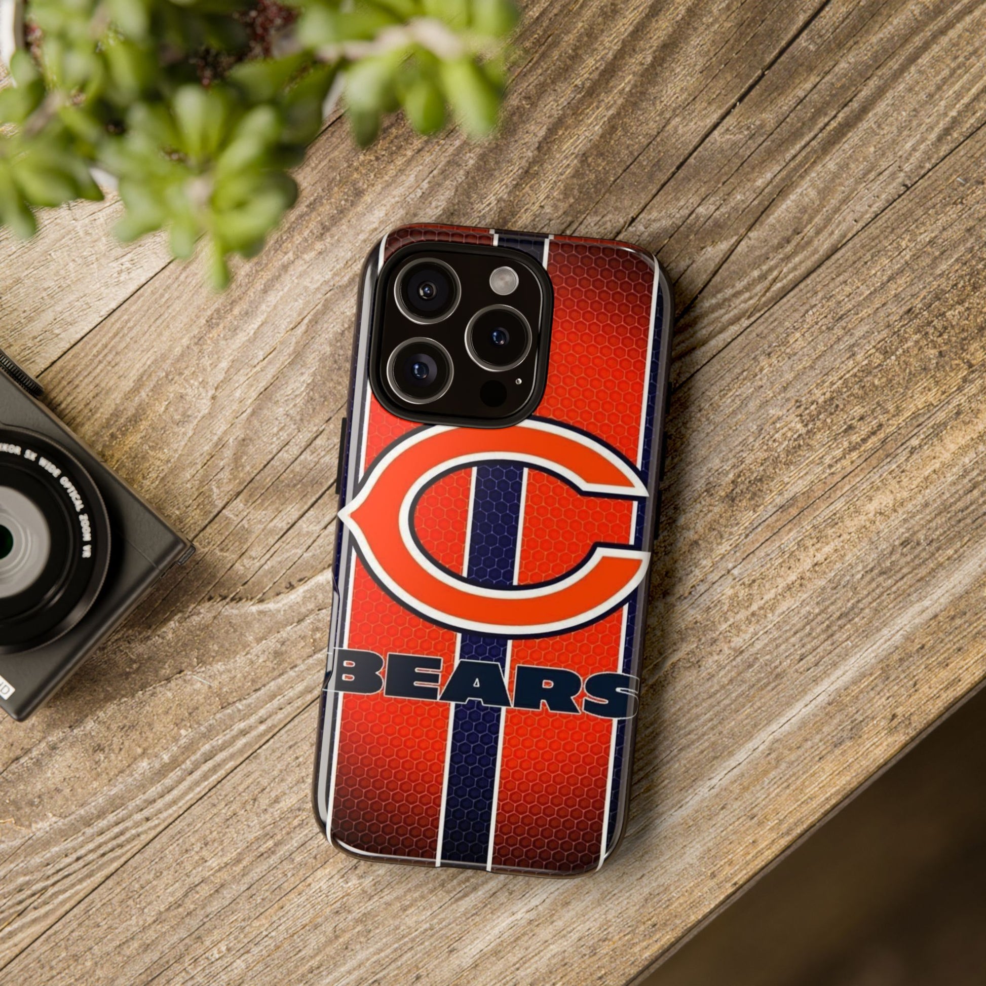 Chicago Bears Stripes Football Phone Case, Tough Cases for iPhones, Samsung, and Pixel