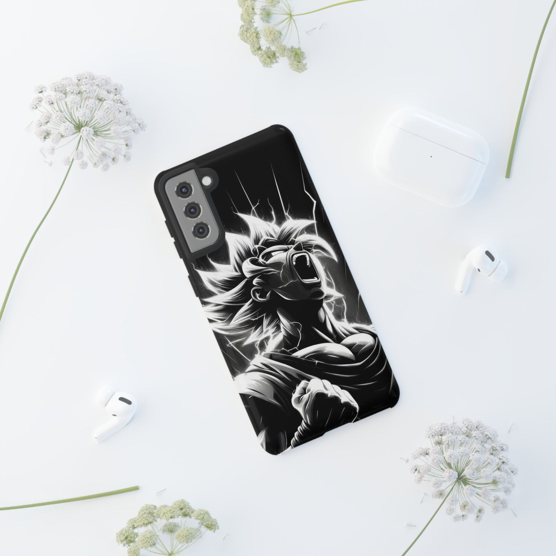 Anime Saiyan Rage Dragon ball Z Tough Cases for iPhones, Samsung, and Pixel