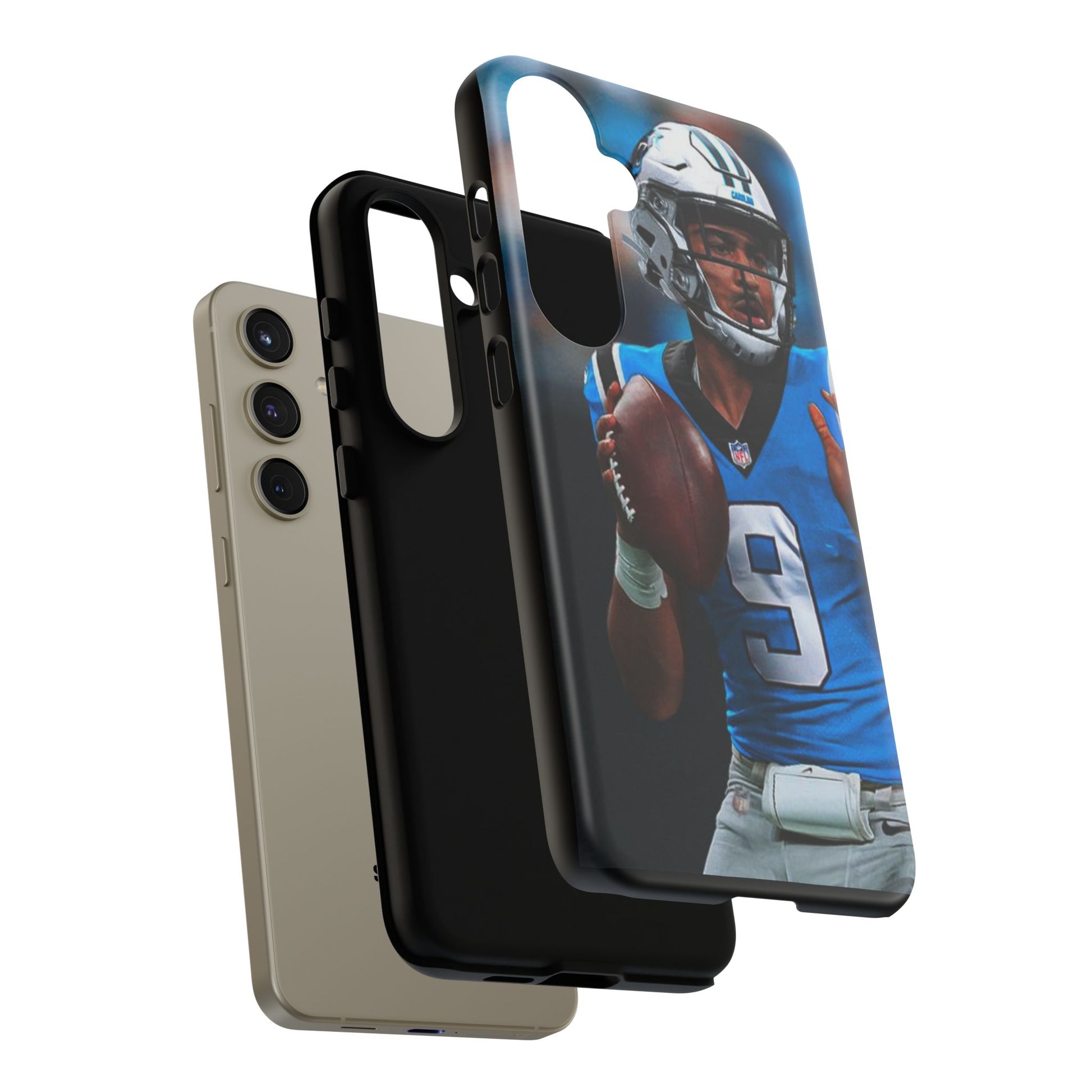 Carolina Panthers Bryce Young Football Tough Cases for iPhones, Samsung, and Pixel