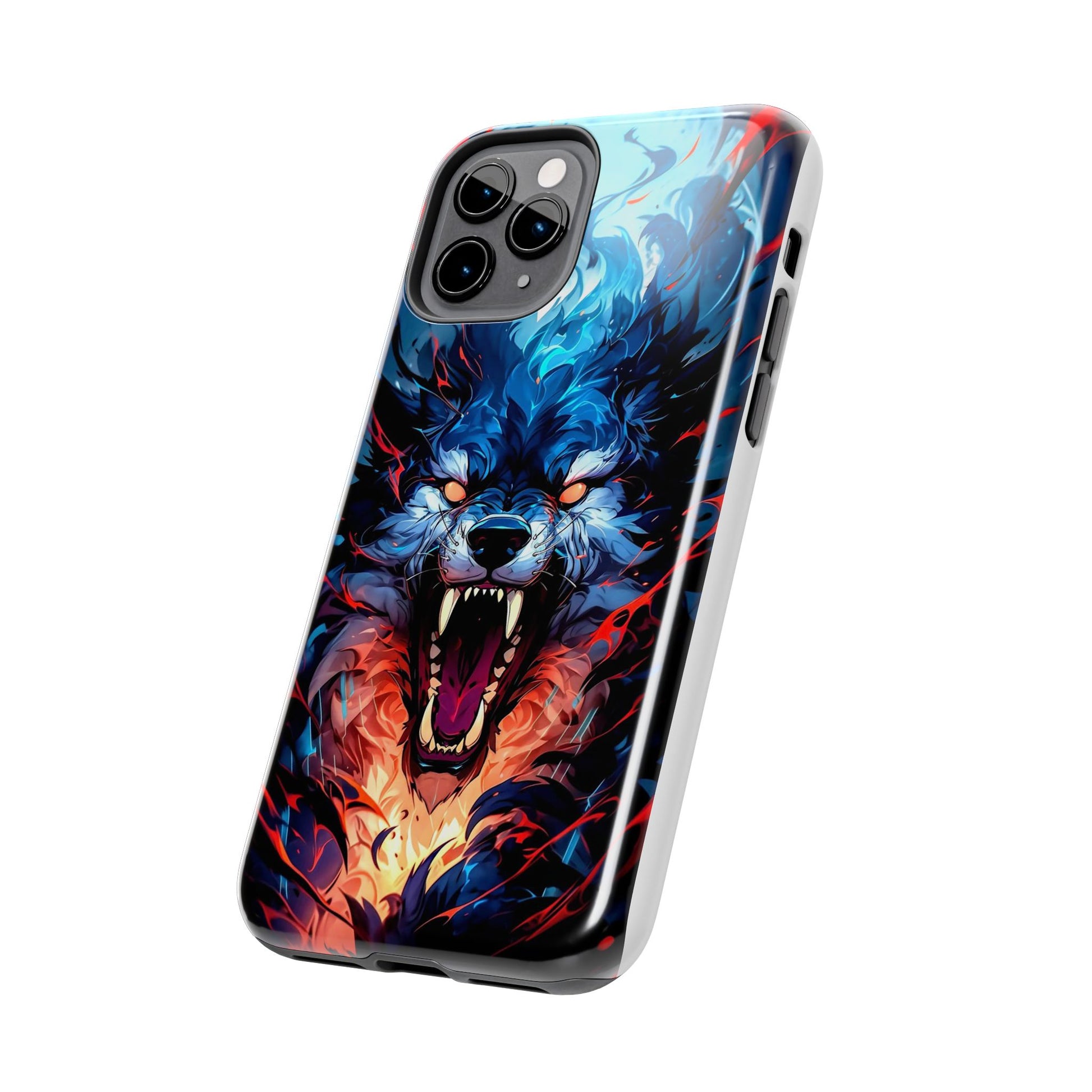 Aggressive Wolf Art Themed Tough Phone Cases for Iphones & Samsung Phones