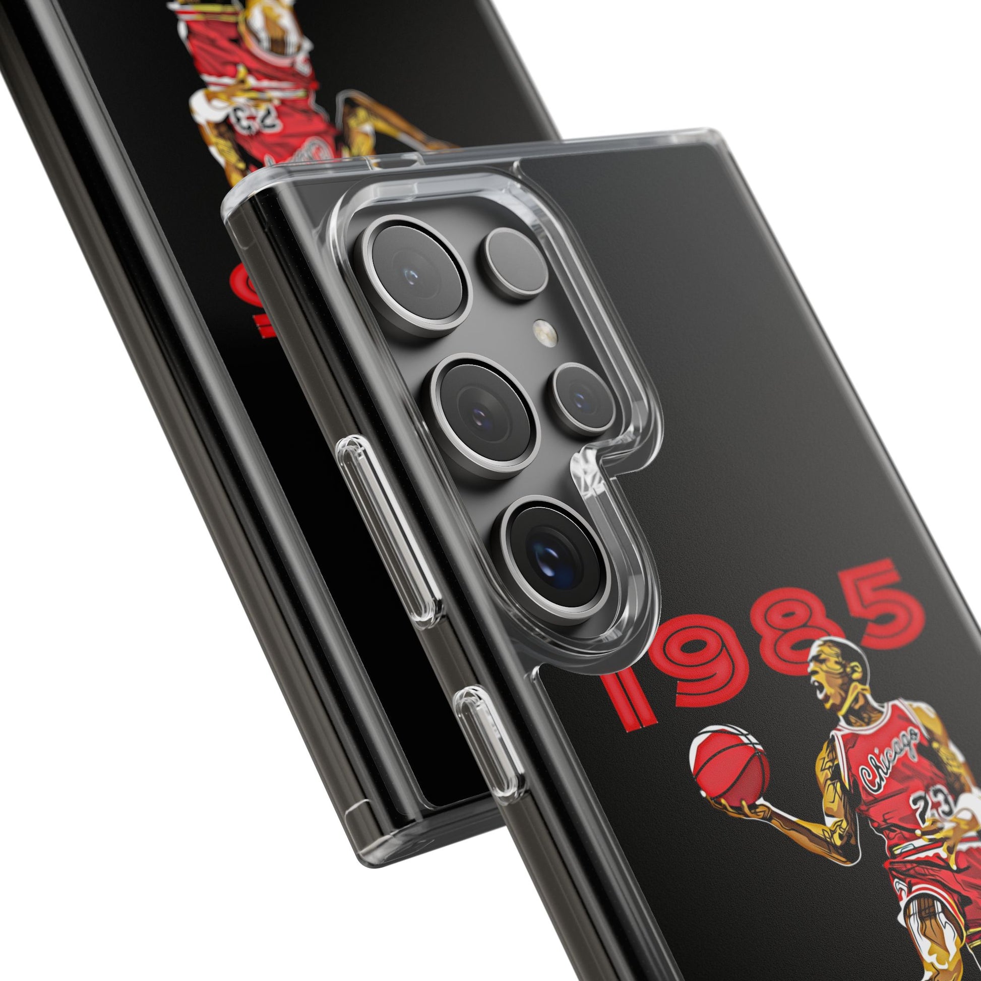 1985 Jordan Slam Dunk themed Basketball Inspired design Clear Phone Cases