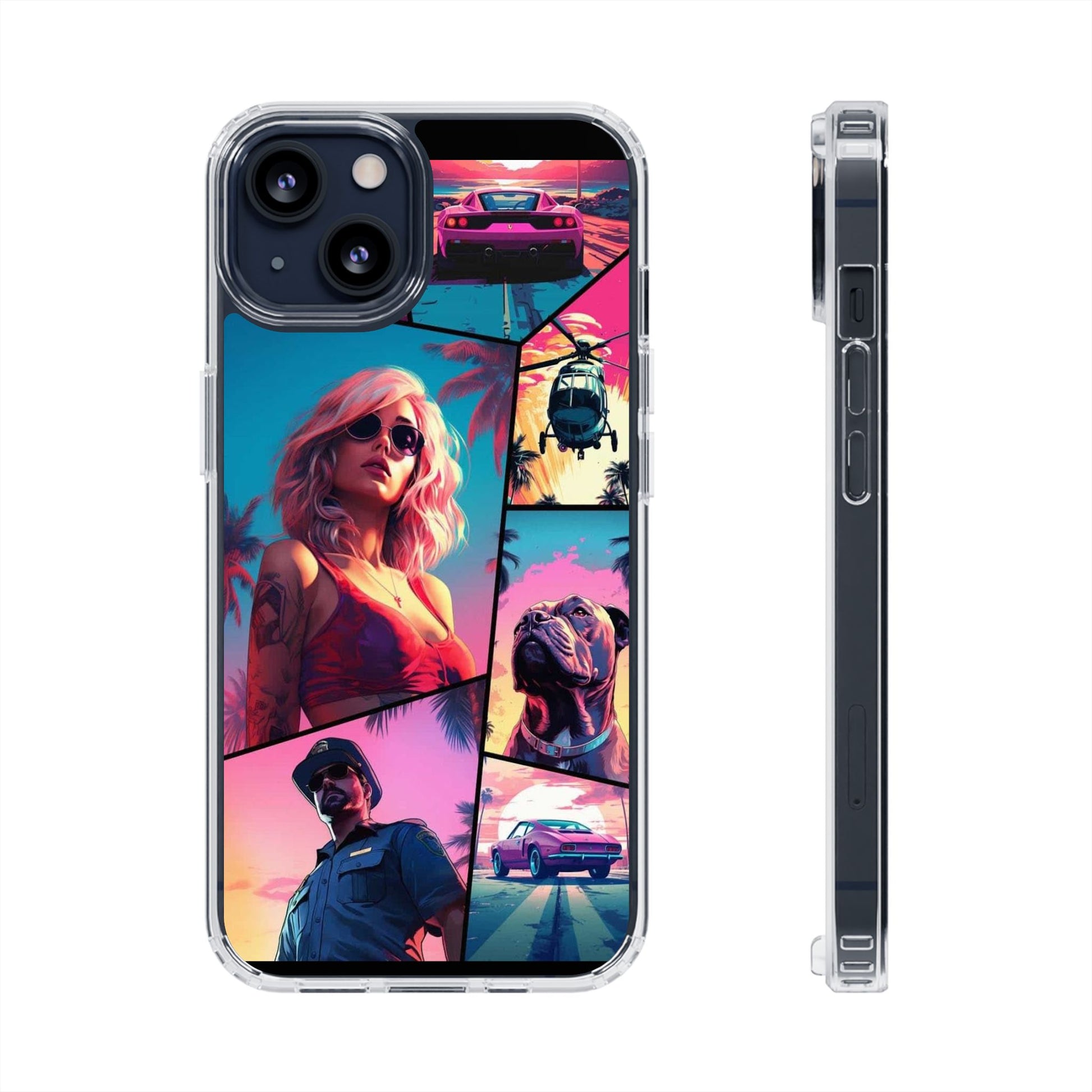 Grand Theft Style  Miami Vice Gamer inspired Protective Iphone and Samsung case