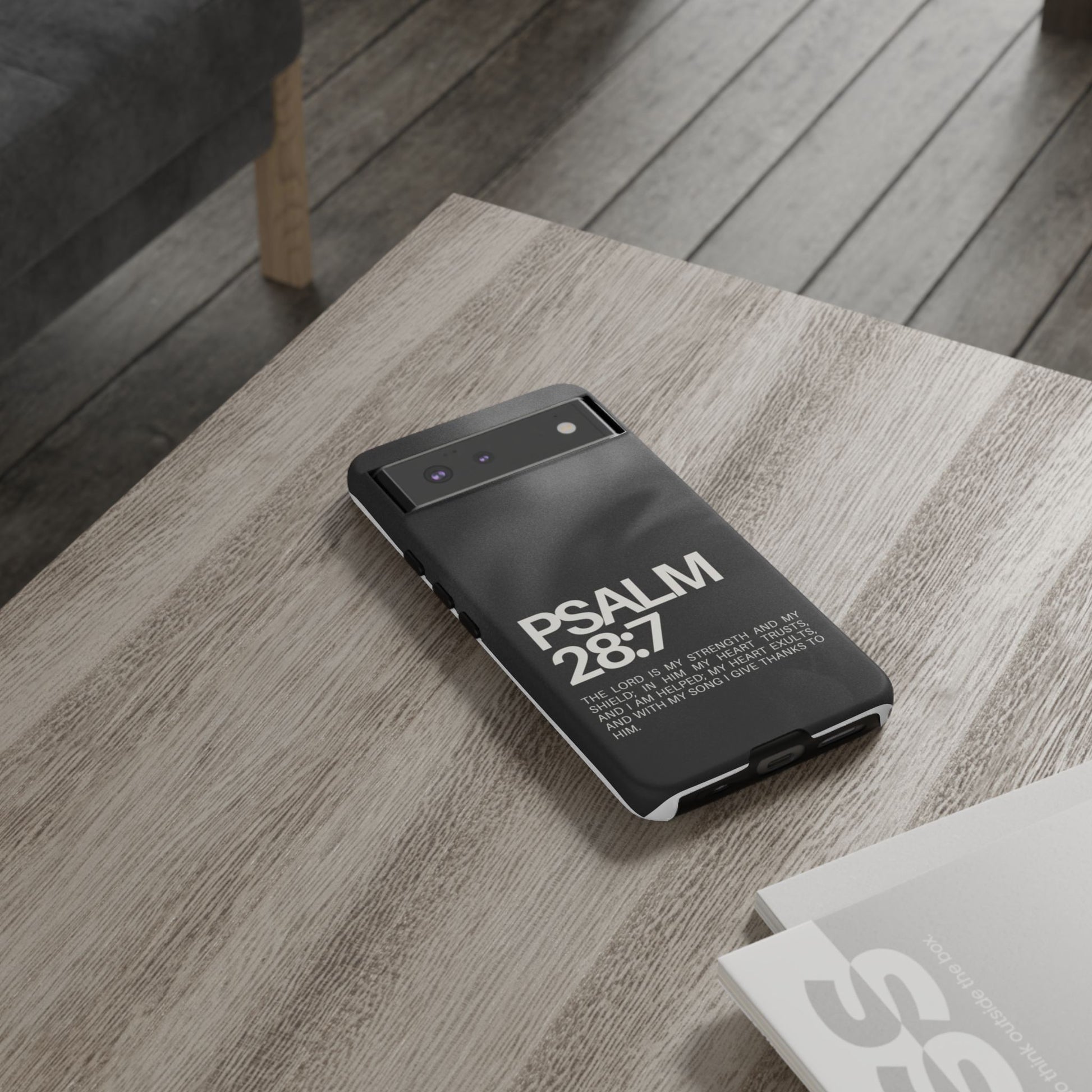 Christian Themed Psalms 28:7 Phone Case, Tough Cases for iPhones, Samsung, and Pixel