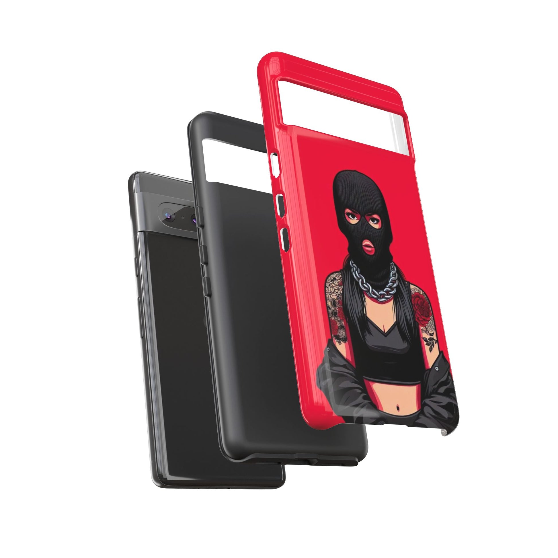 Thug Girl Red Design Tough Cases for iPhones, Samsung, and Pixel