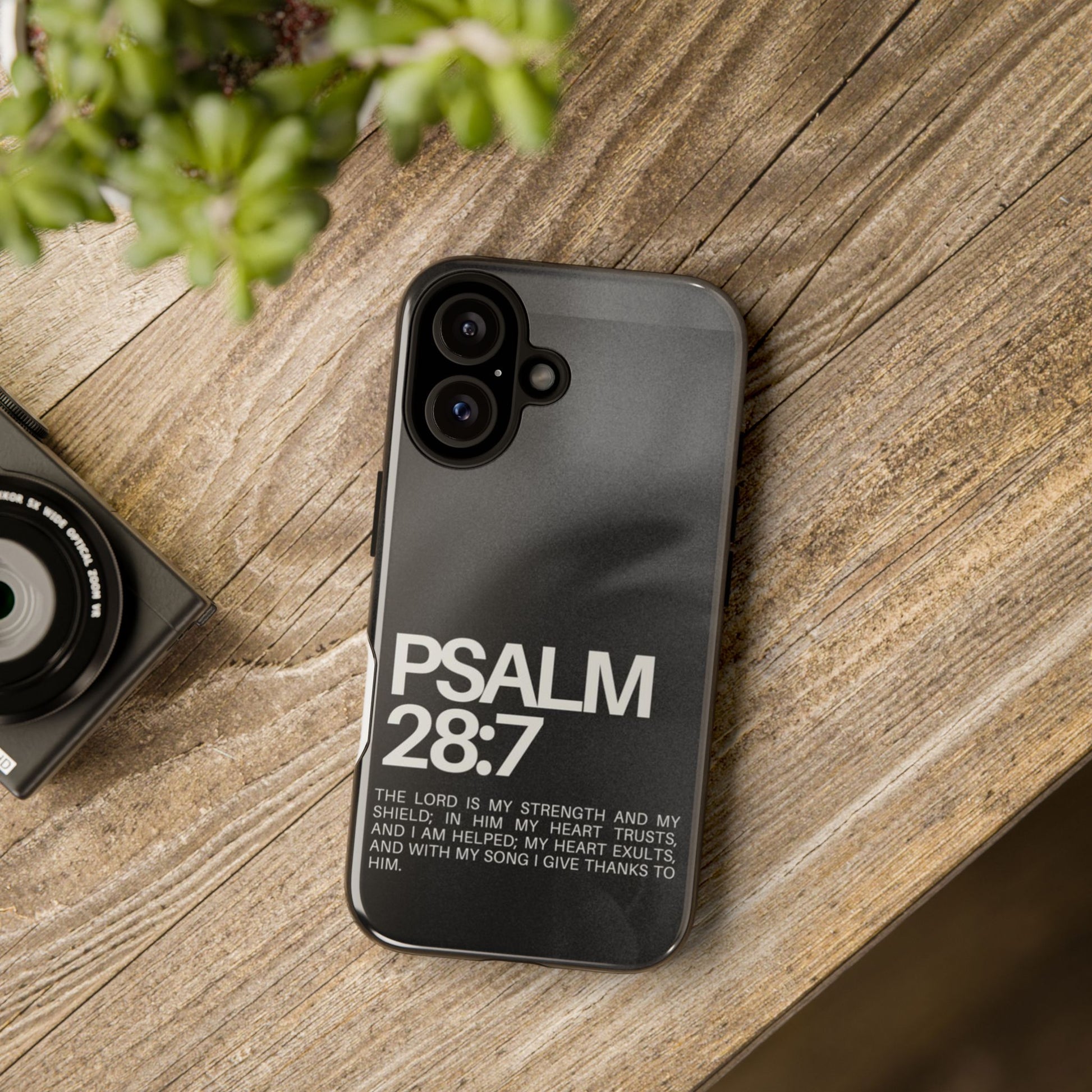 Christian Themed Psalms 28:7 Phone Case, Tough Cases for iPhones, Samsung, and Pixel