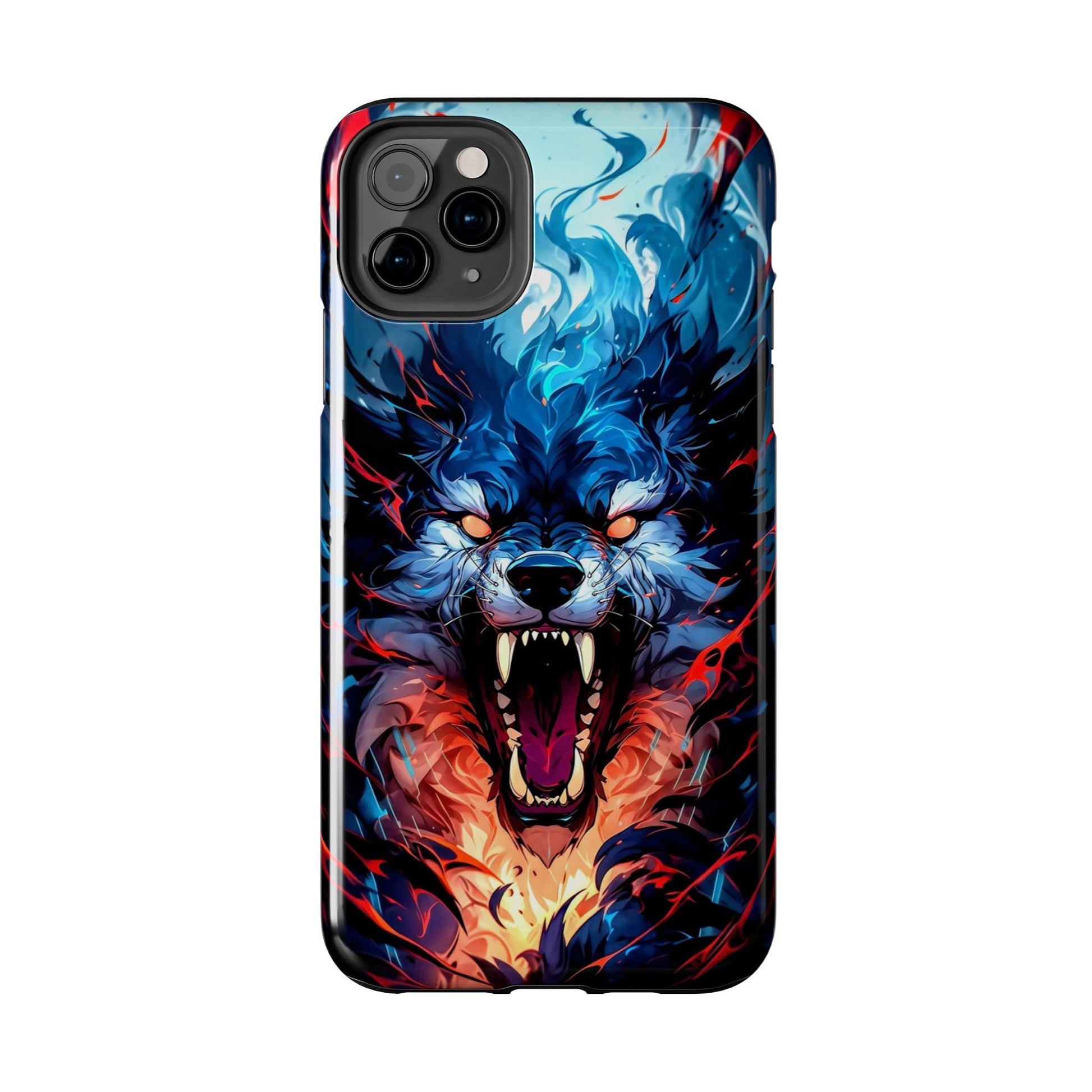 Aggressive Wolf Art Themed Tough Phone Cases for Iphones & Samsung Phones