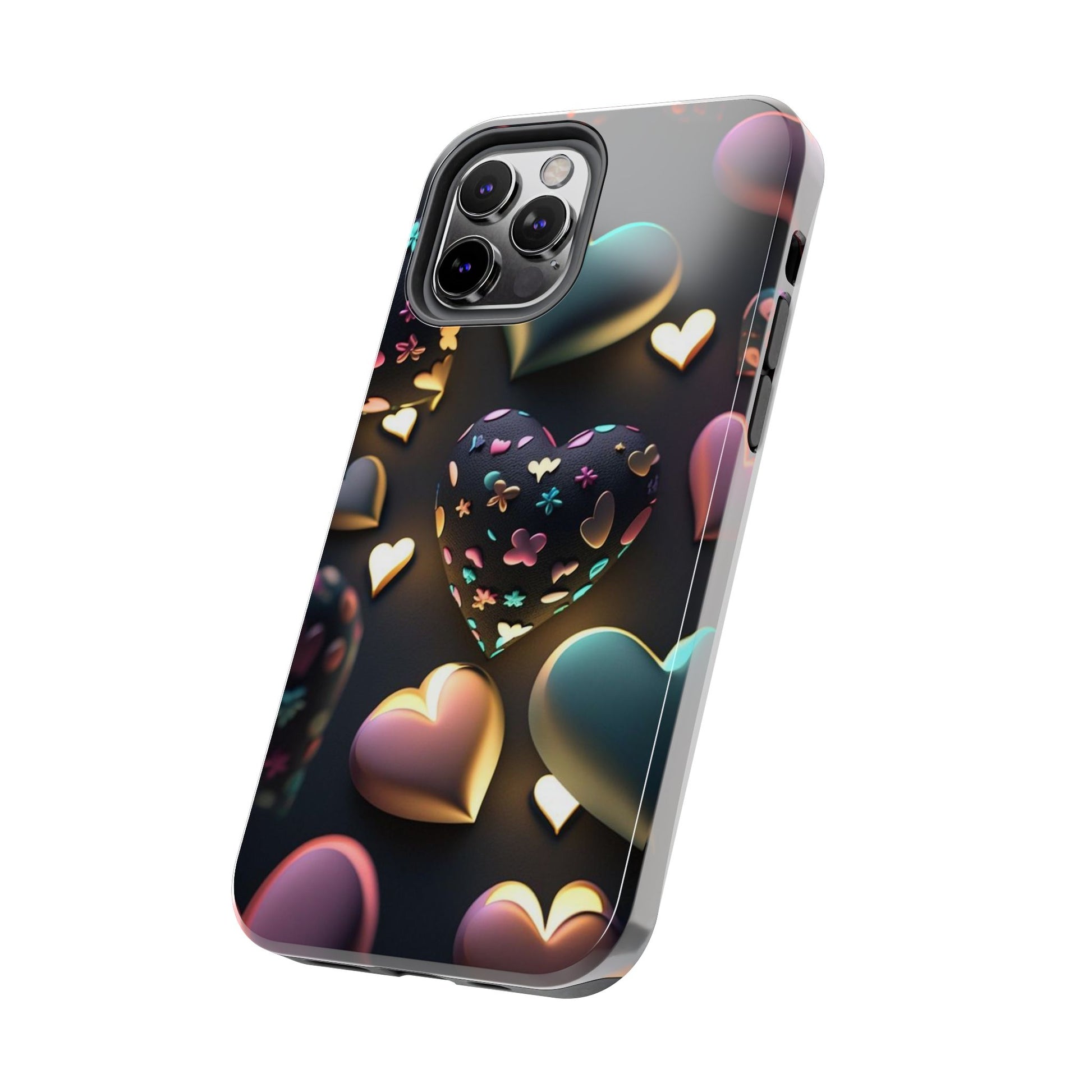 Floating Hearts Themed Tough Phone Cases for Iphones & Samsung Phones