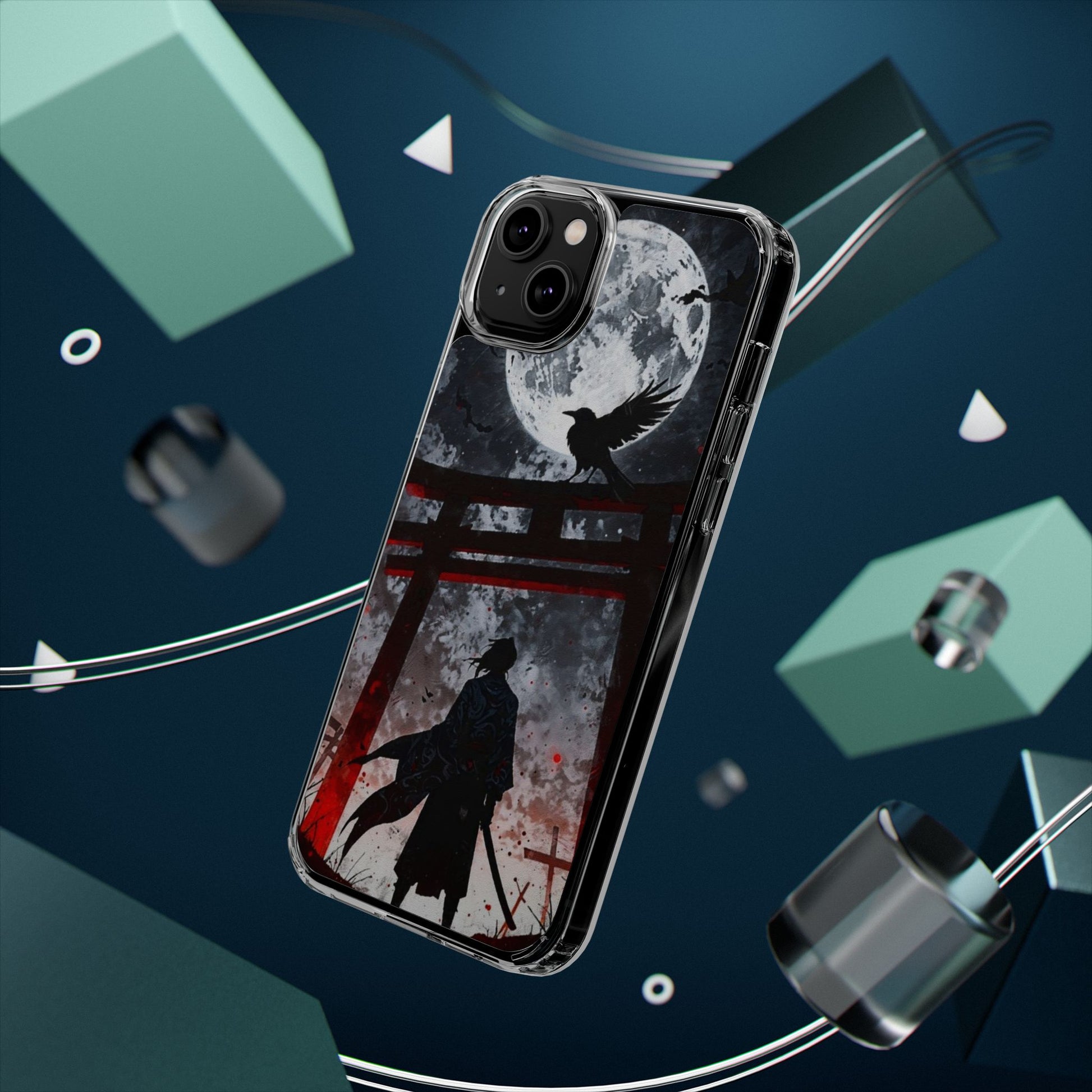 The Lone Samurai and Crow Design case for Iphone and Samsung phones