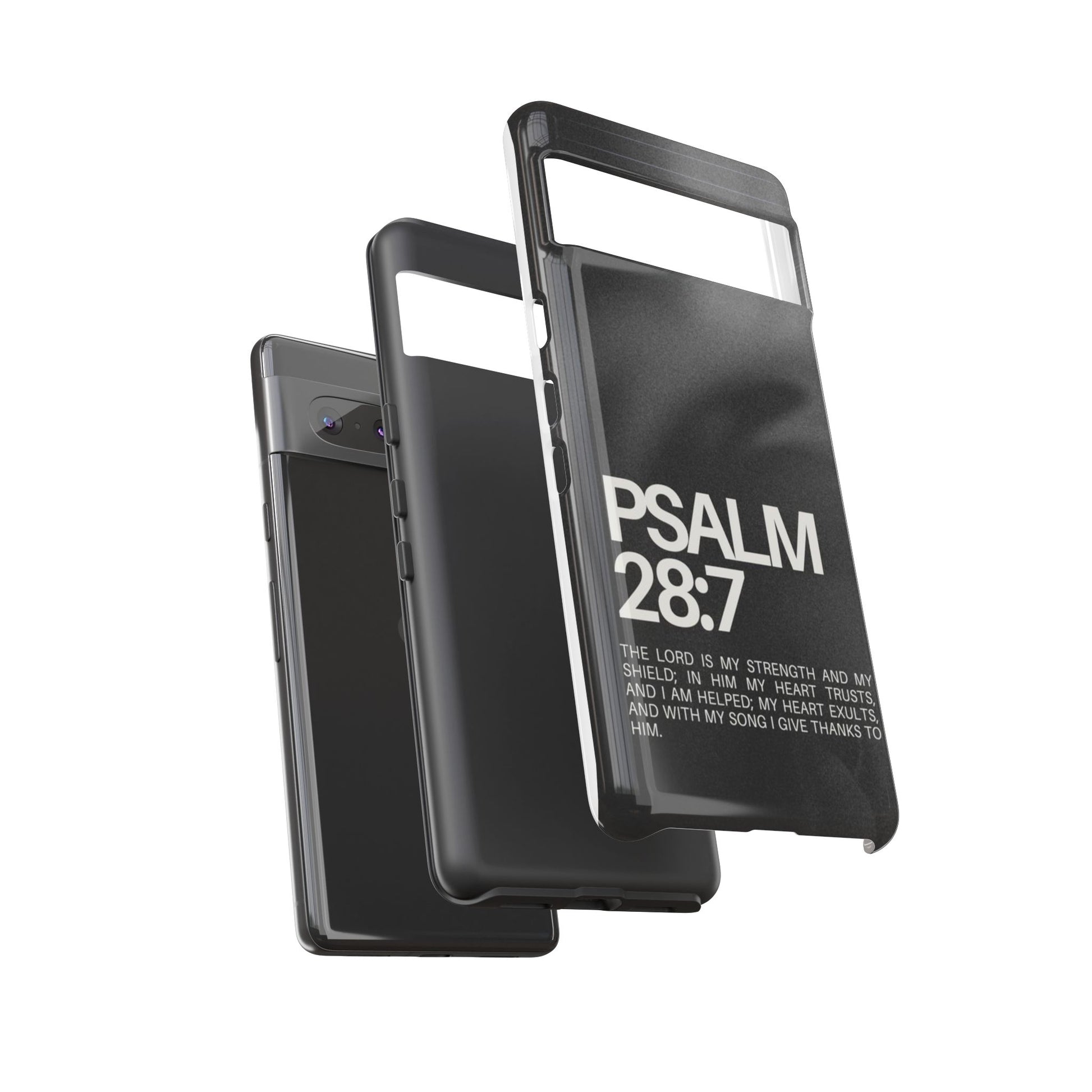 Christian Themed Psalms 28:7 Phone Case, Tough Cases for iPhones, Samsung, and Pixel