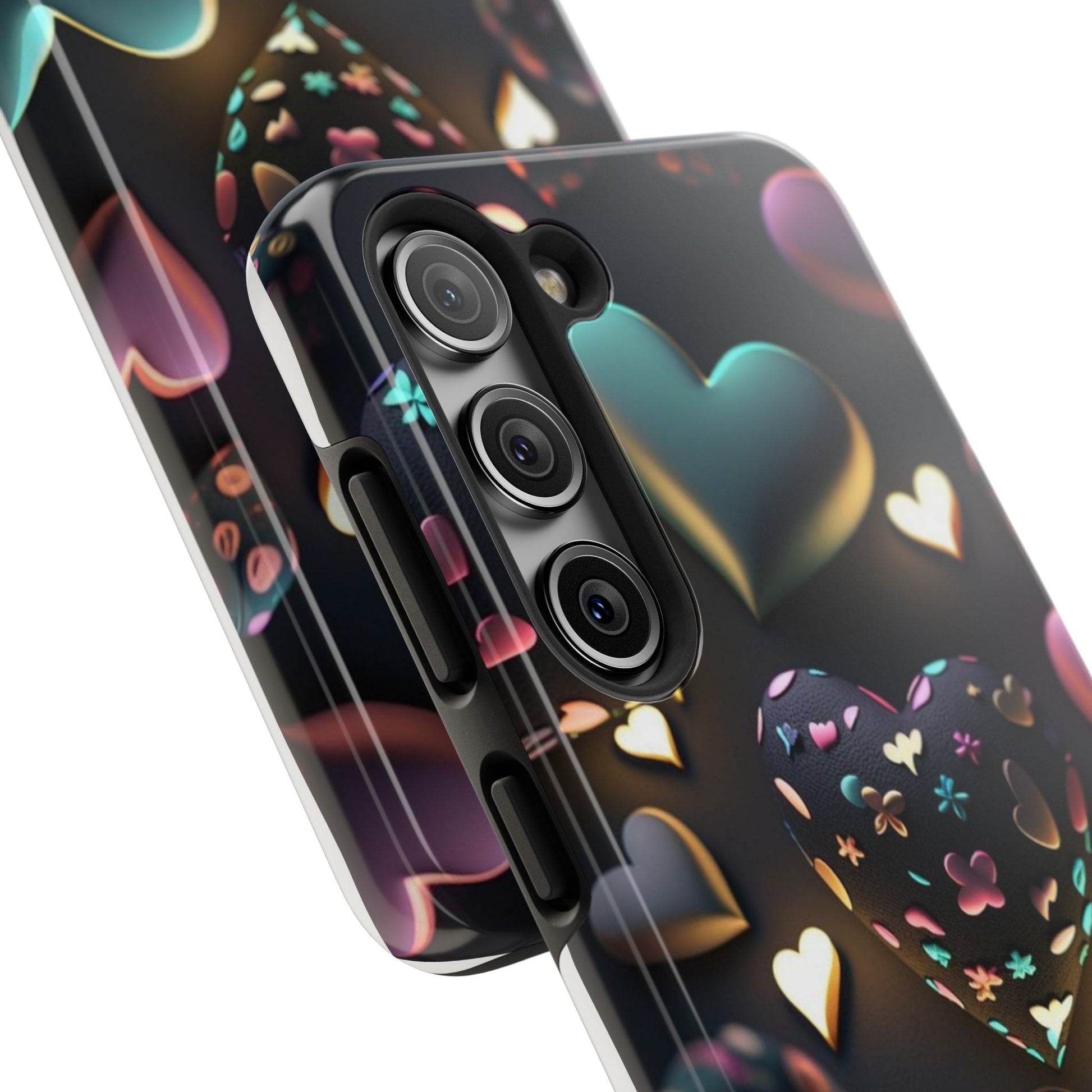 Floating Hearts Themed Tough Phone Cases for Iphones & Samsung Phones