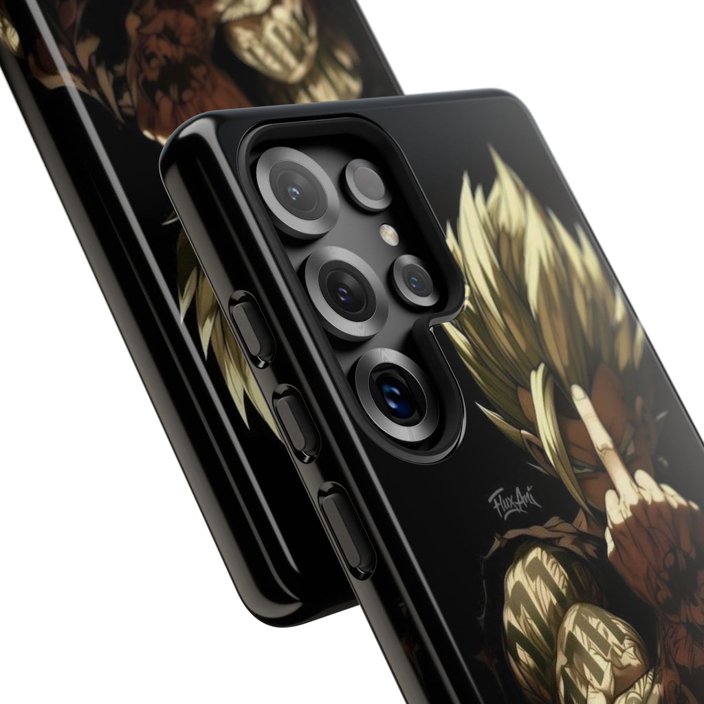Middle Finger SS Goku Dragon Ball Z Tough Cases for iPhones, Samsung, and Pixel