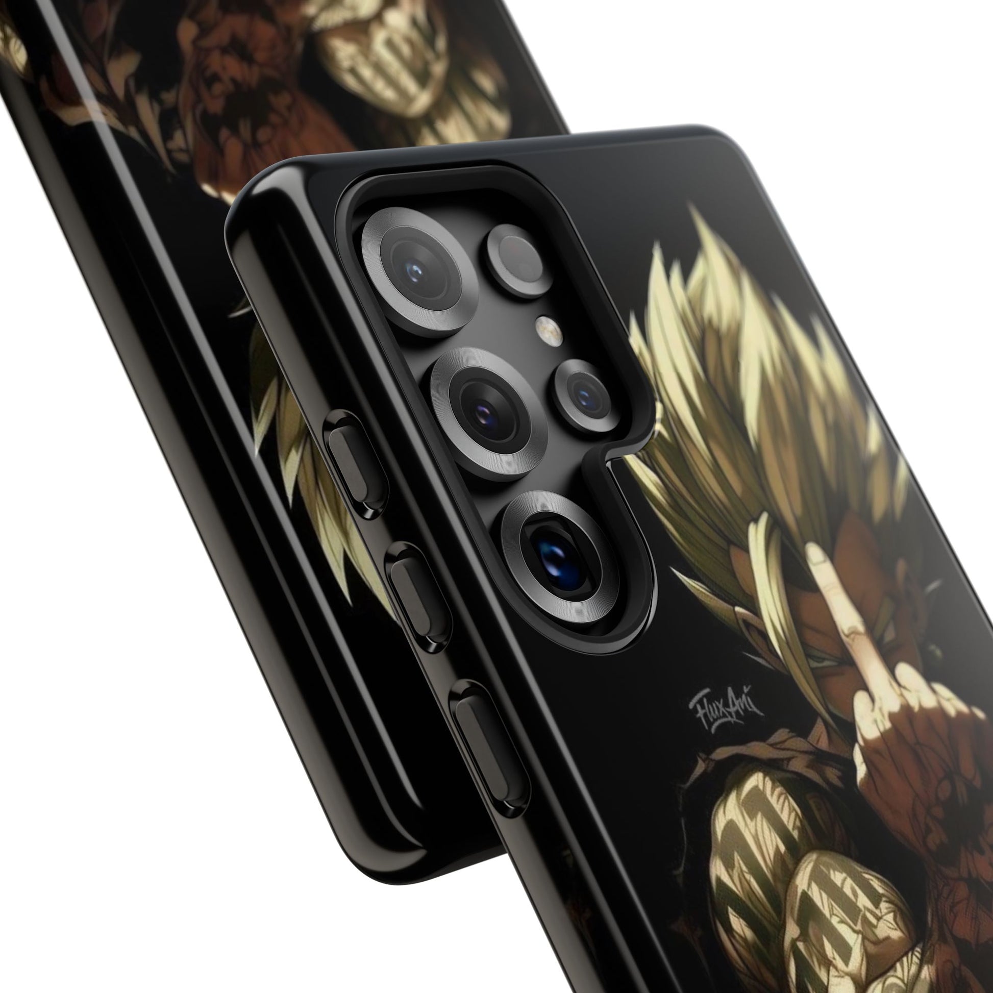 Middle Finger SS Goku Dragon Ball Z Tough Cases for iPhones, Samsung, and Pixel