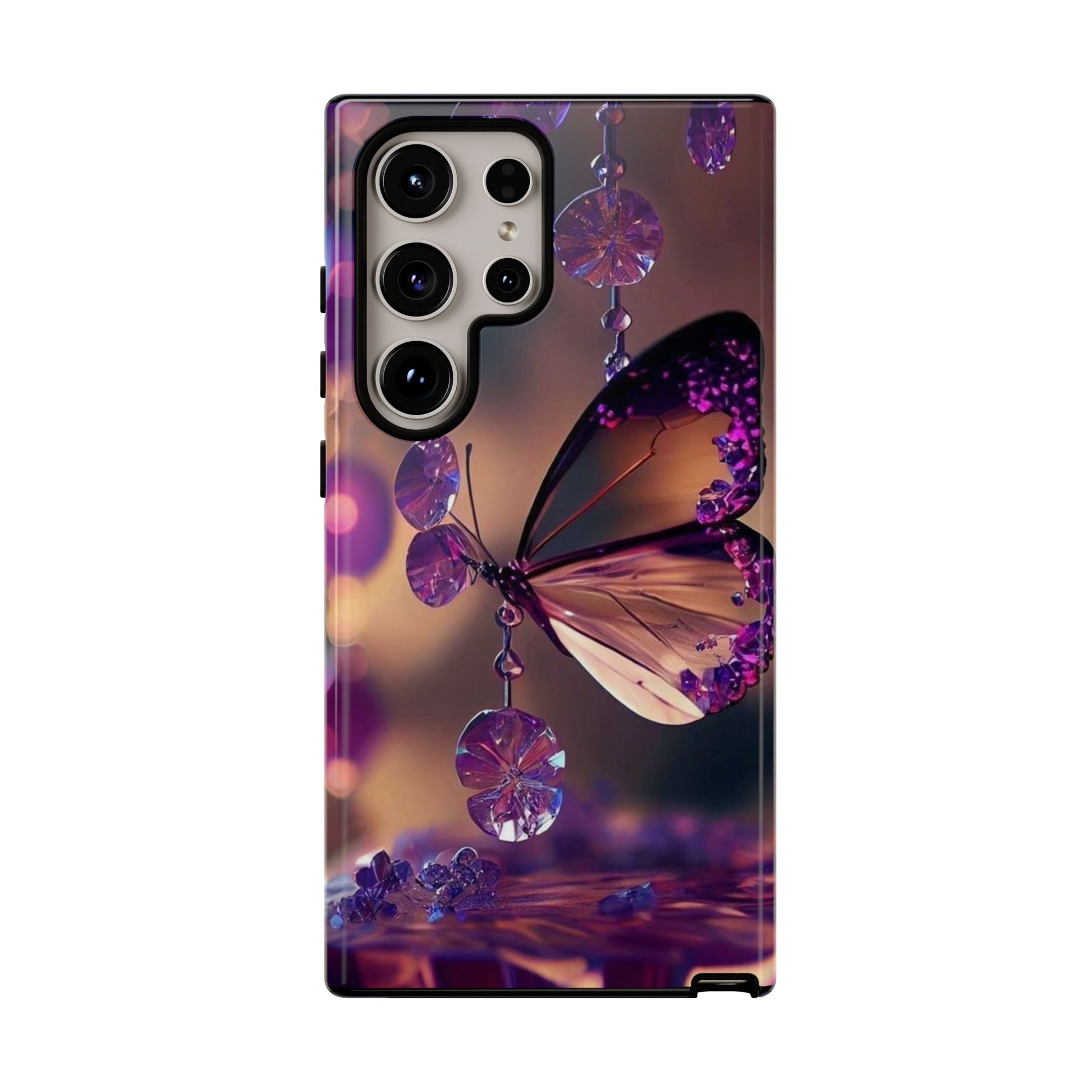 Purple Butterfly Tough Cases for iPhones, Samsung, and Pixel