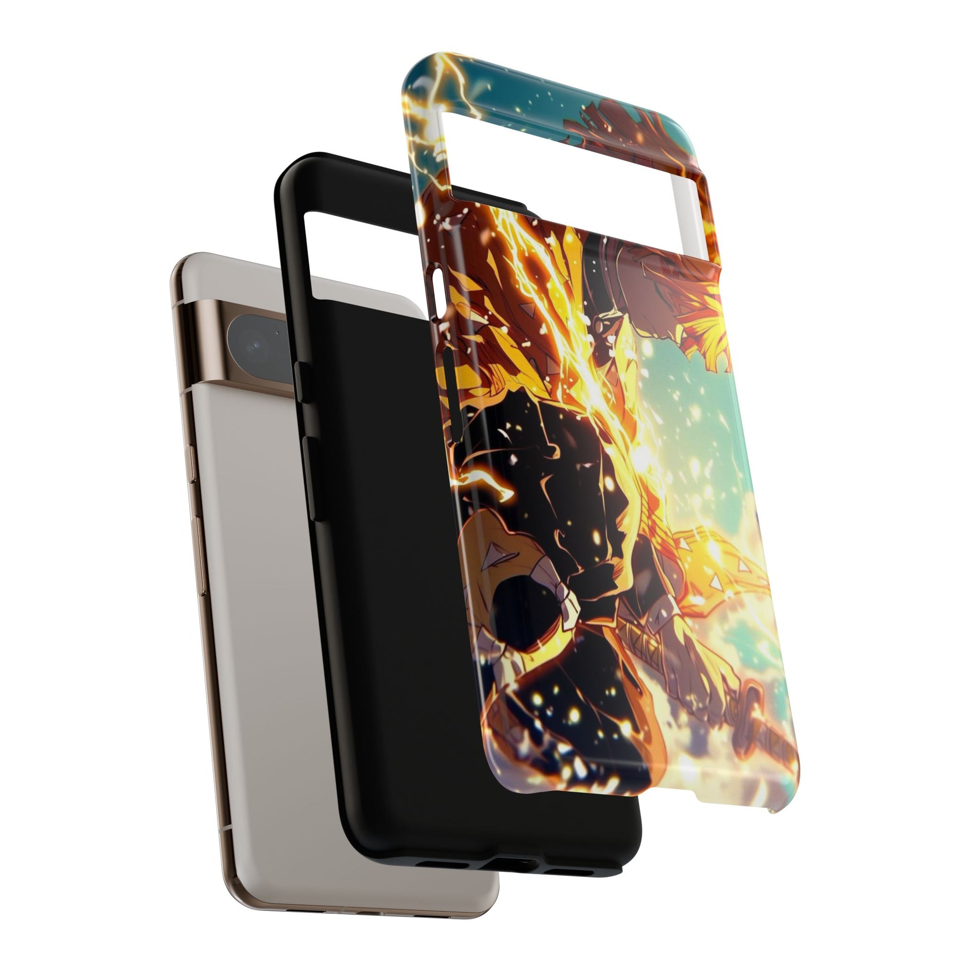Demon Slayer Zenitsu Anime Theme Phone Case, Tough Cases for iPhones, Samsung, and Pixel