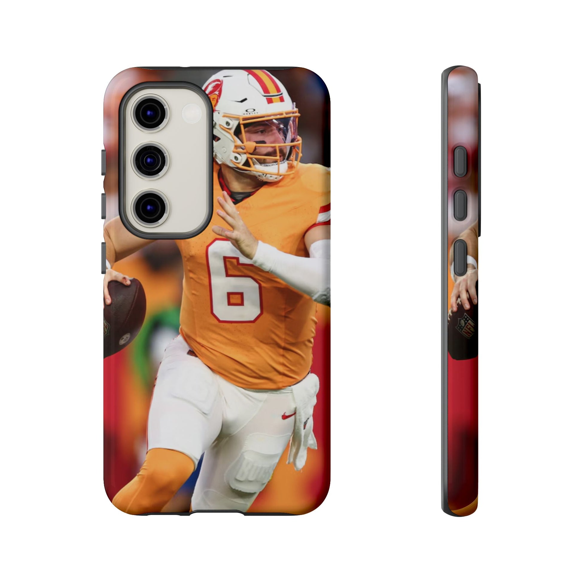 Tampa Bay Buccaneers Baker Mayfield Football Tough Cases for iPhones, Samsung, and Pixel