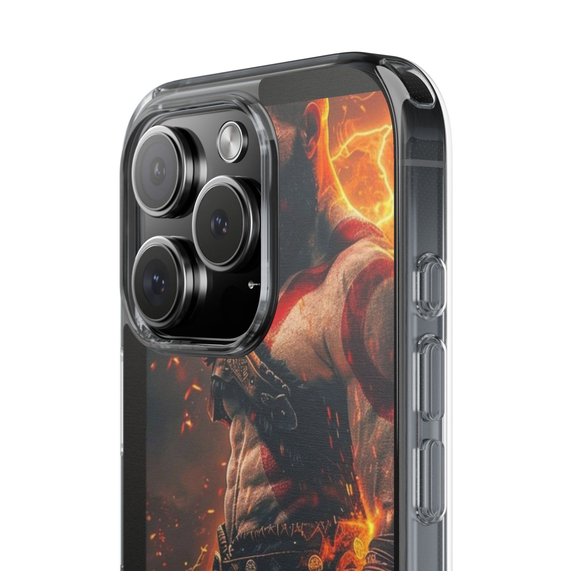 Kratos The God of War Inspired Design Clear Phone Cover