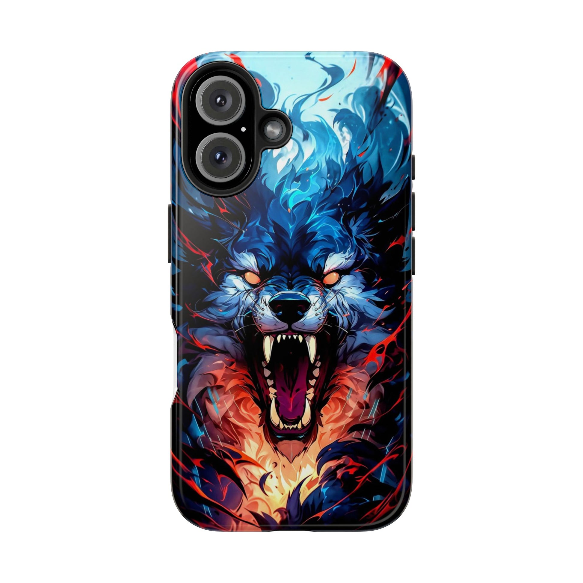Aggressive Wolf Art Themed Tough Phone Cases for Iphones & Samsung Phones
