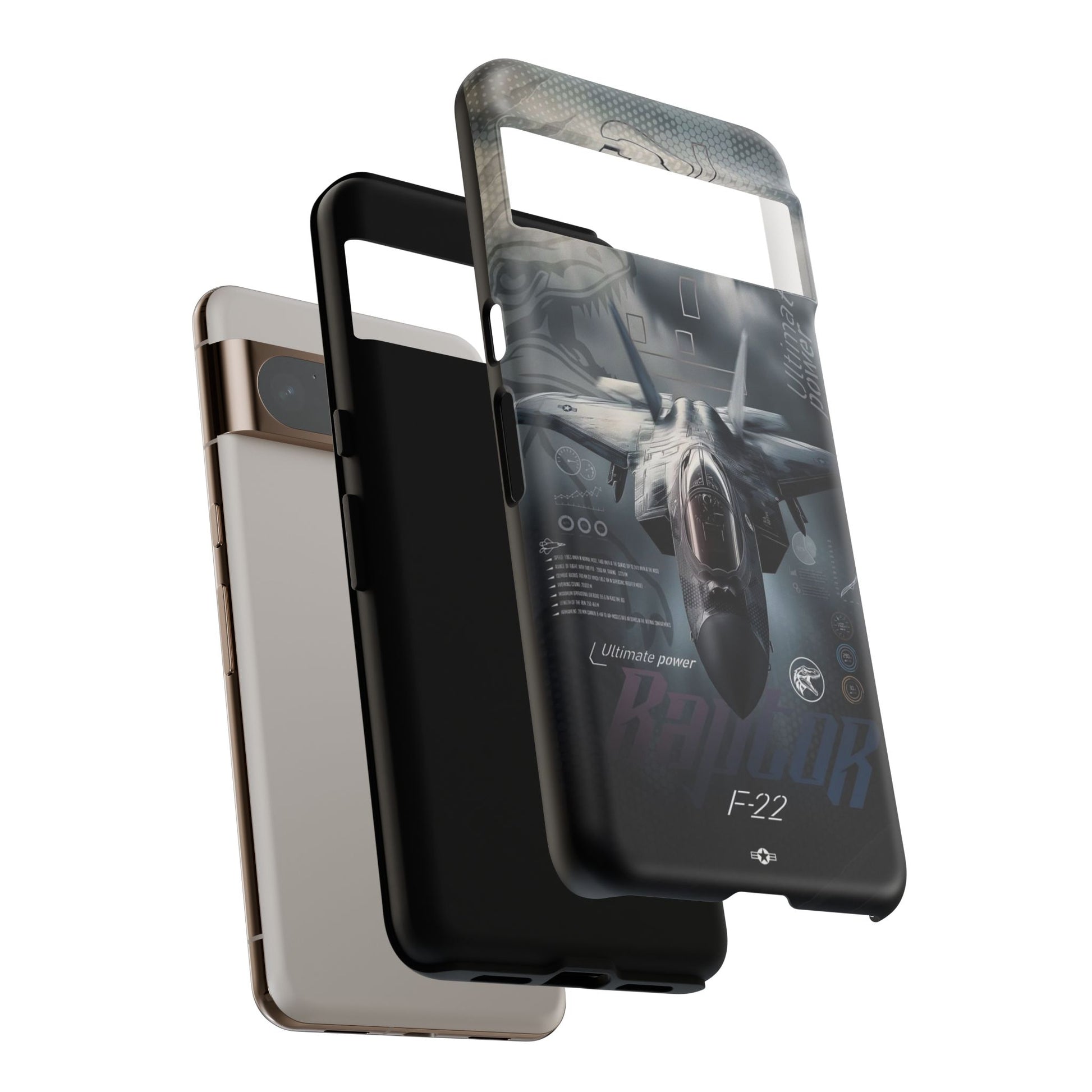 F-22 Raptor Fighter Jet Tough Cases for iPhones, Samsung, and Pixel