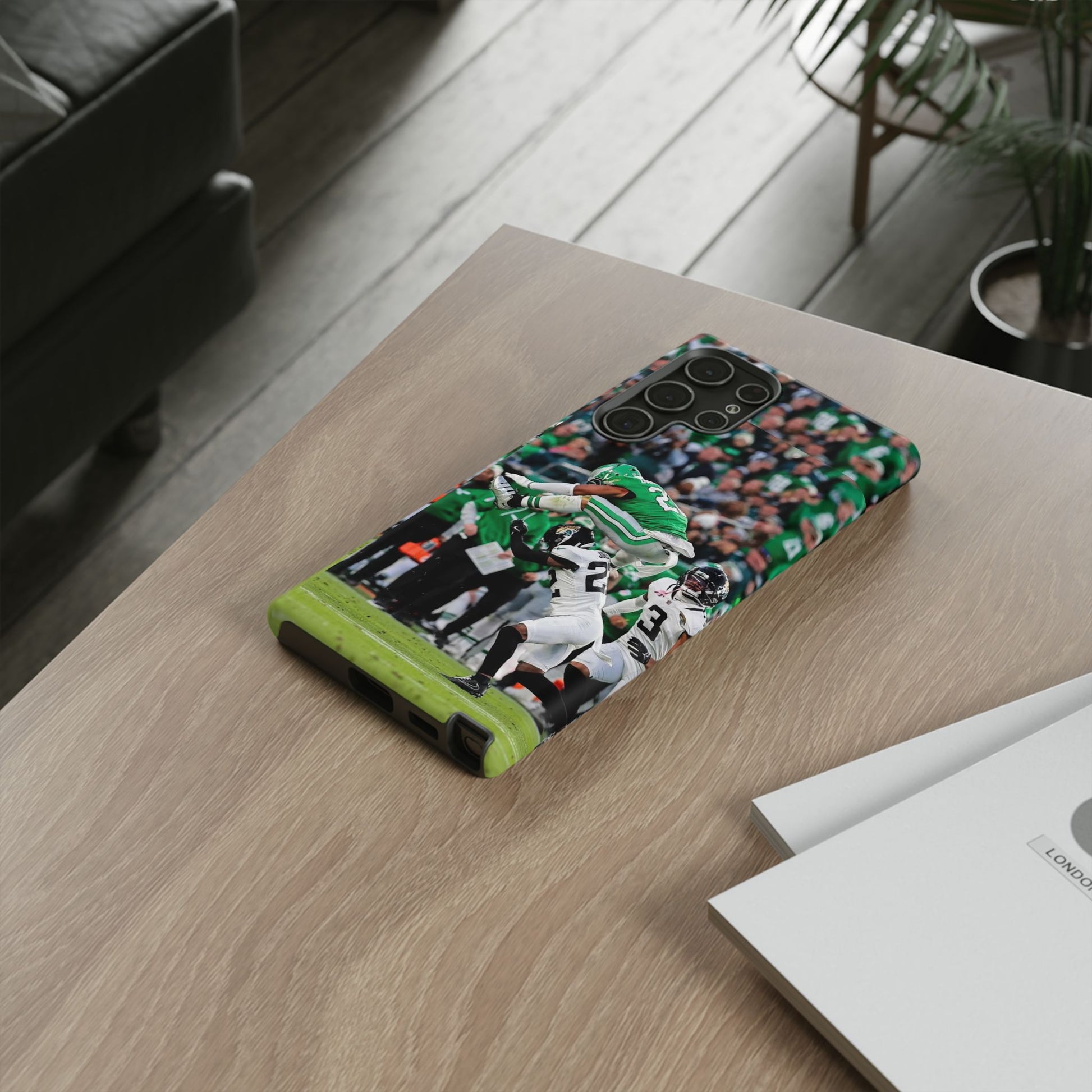 Saquon Barkley The Huddle Eagles Football Tough Cases for iPhones, Samsung, and Pixel