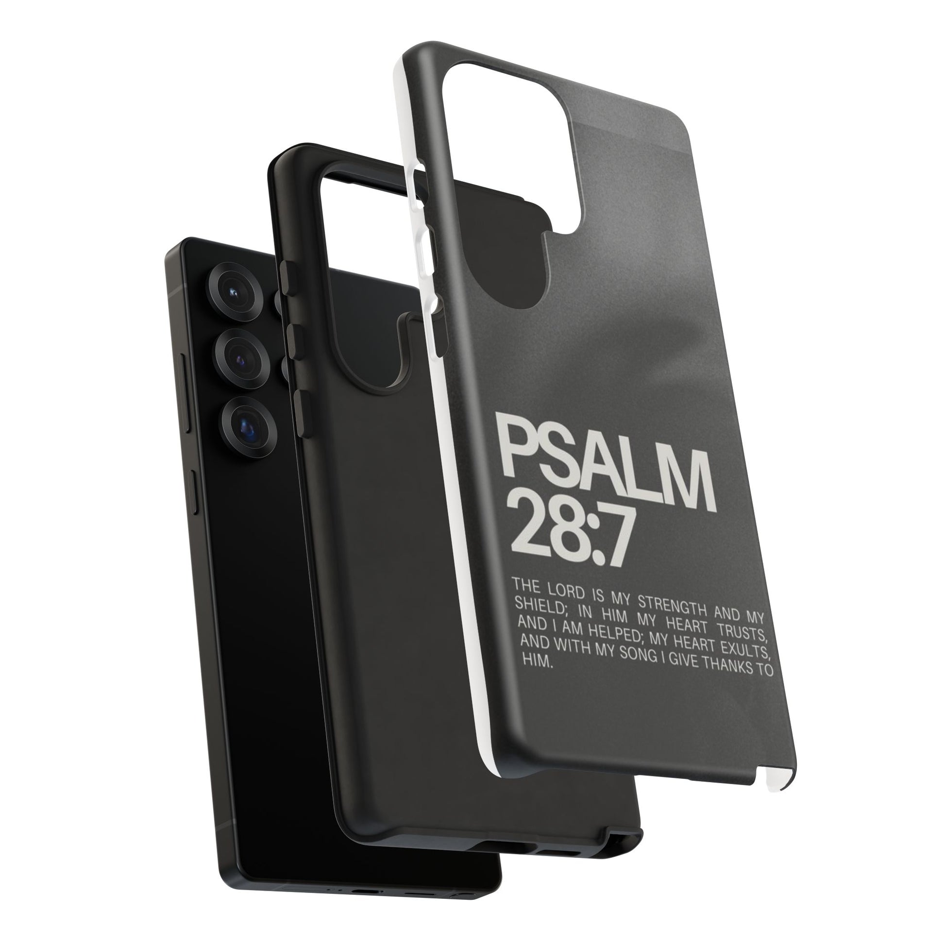 Christian Themed Psalms 28:7 Phone Case, Tough Cases for iPhones, Samsung, and Pixel