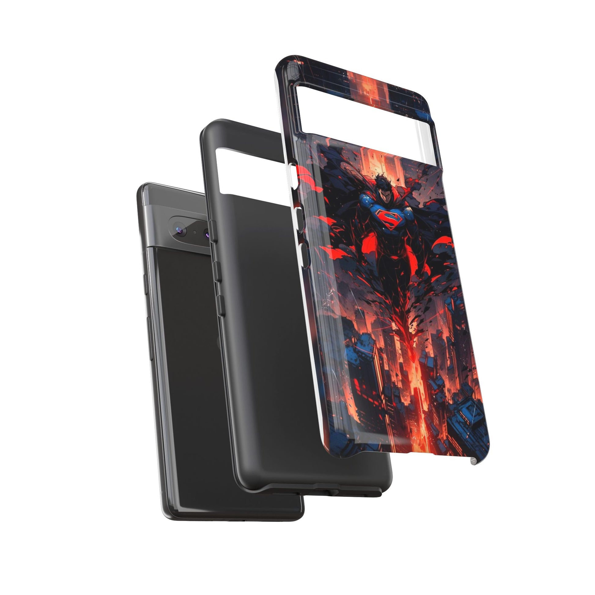 Anime Superman Tough Cases for iPhones, Samsung, and Pixel